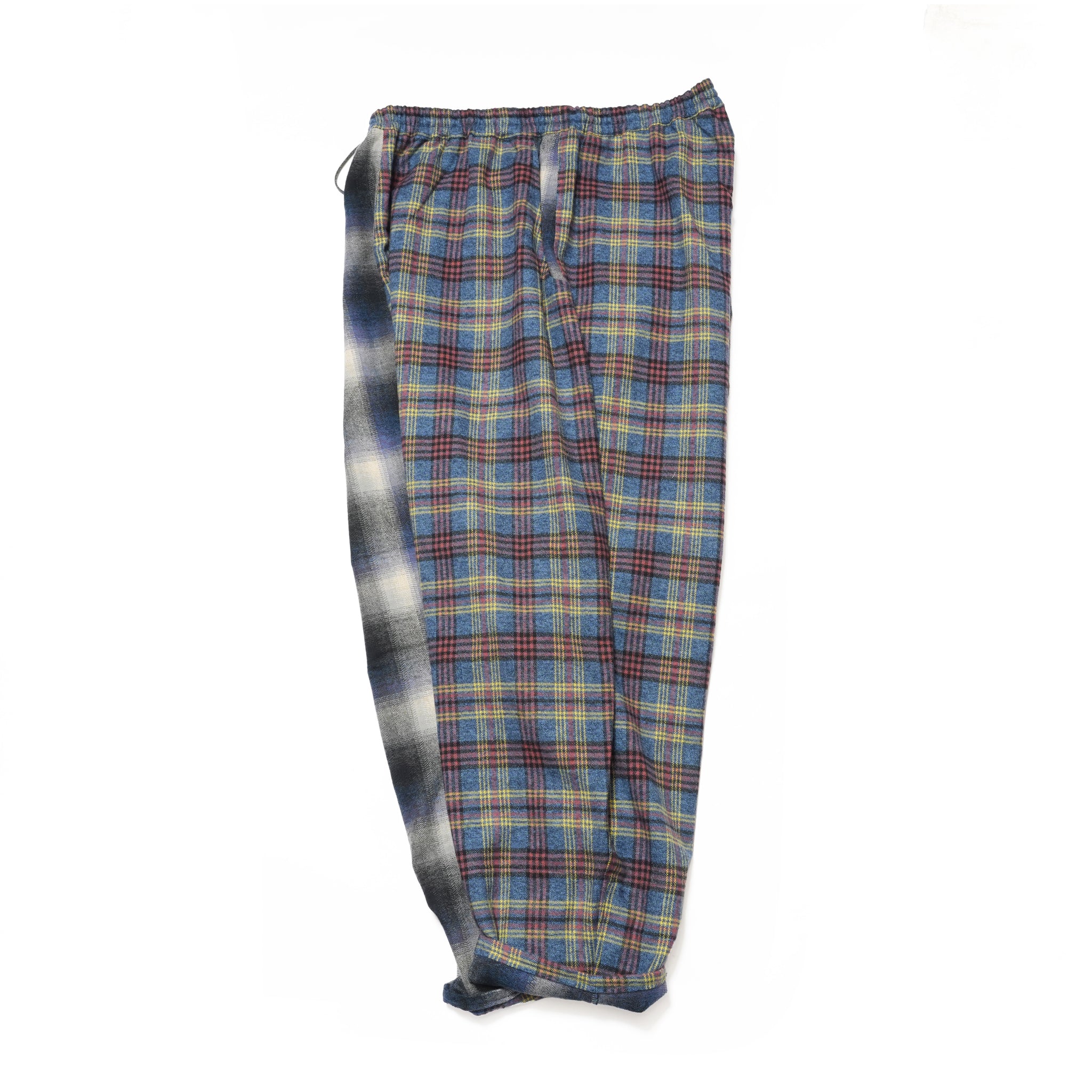 Half flannel check Wide Pants – Blue | STOF