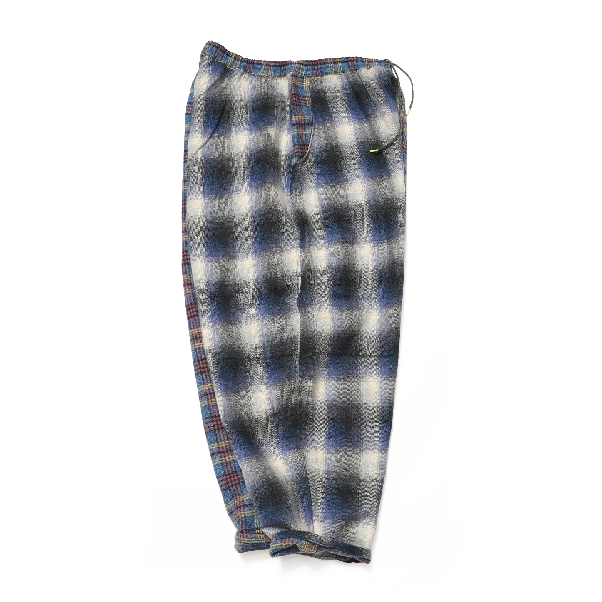 Half flannel check Wide Pants – Blue | STOF