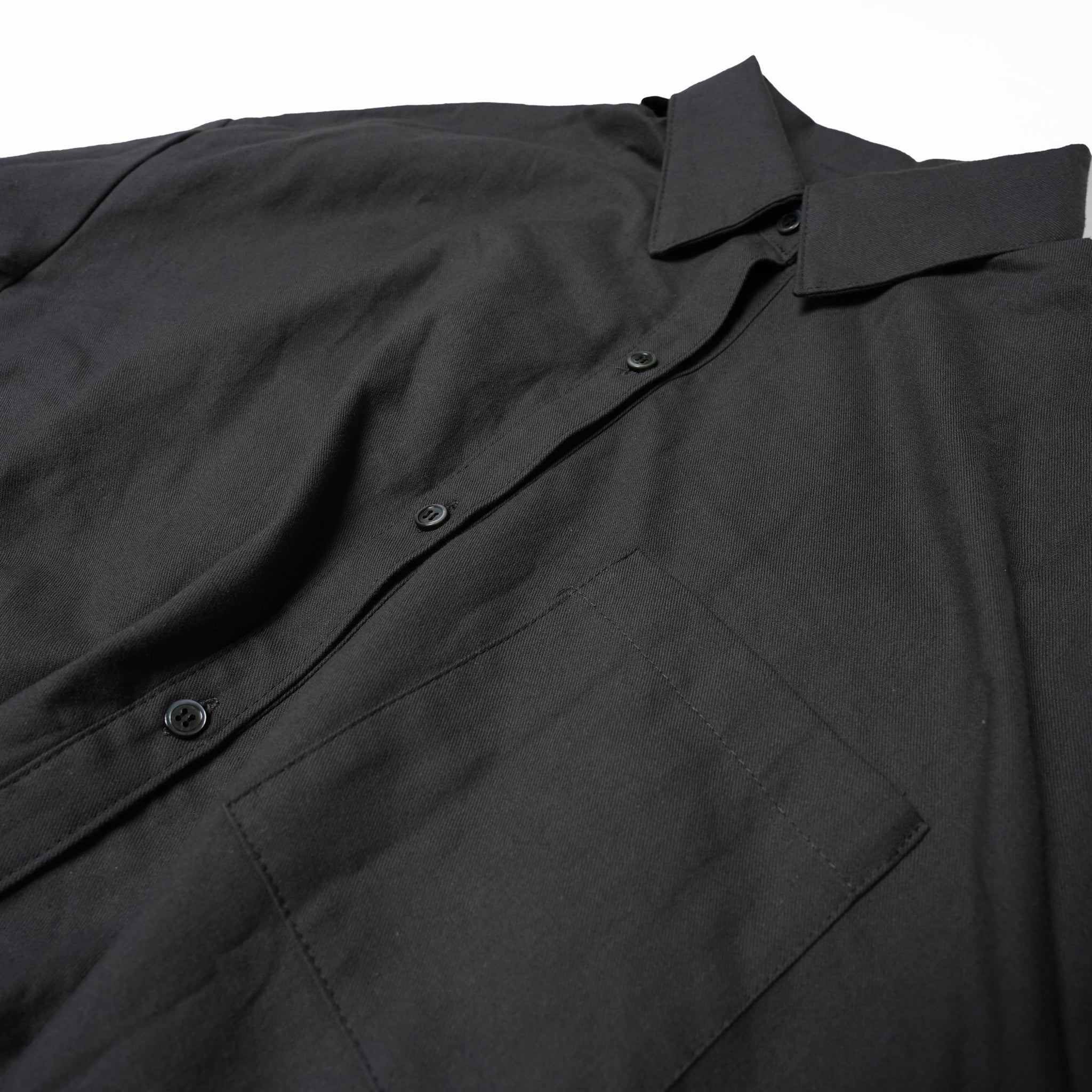 No:bsd23AW-13 | Name:Granma Lace Dress Shirt | Color:Charcoal【BEDSIDEDRAMA_ベッドサイドドラマ】【archive】
