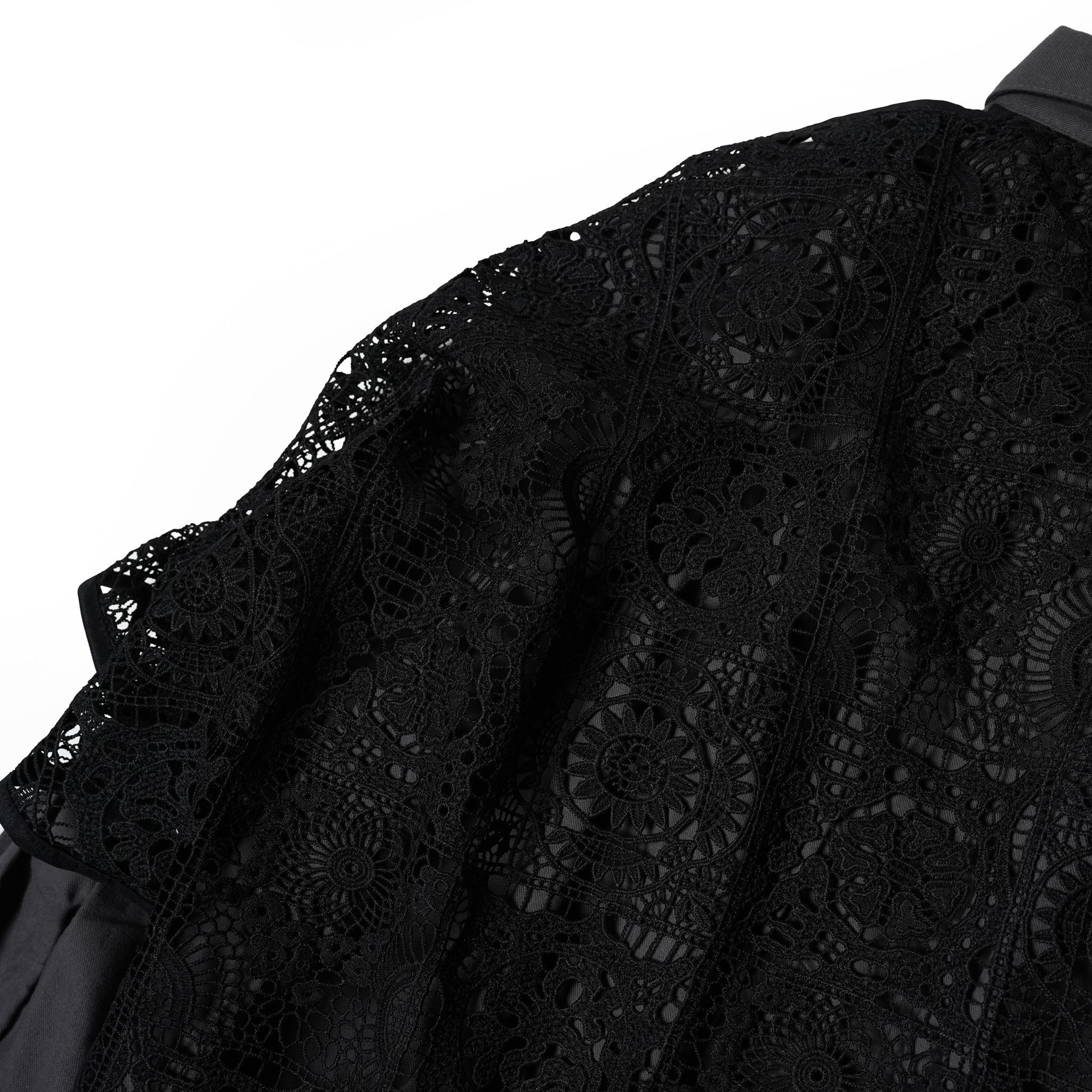 No:bsd23AW-13 | Name:Granma Lace Dress Shirt | Color:Charcoal【BEDSIDEDRAMA_ベッドサイドドラマ】【archive】
