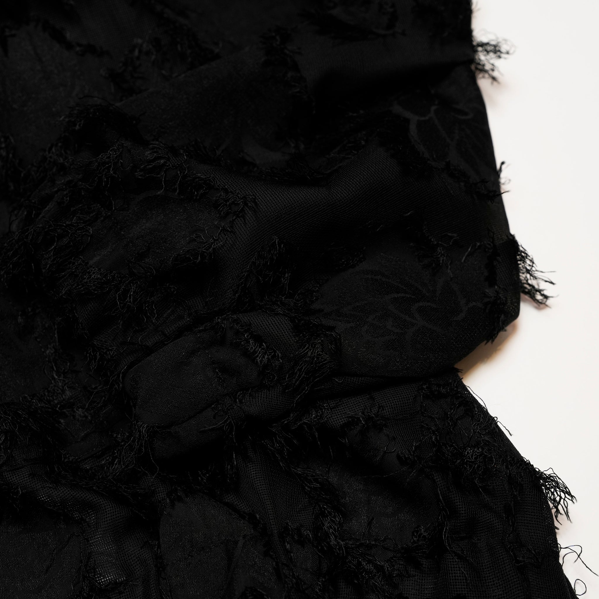 Fringe Jacquard Lace-up Sheer Pull Parka | Color:Black【APHLOTUS_アプロタス】 | 217630_100_black