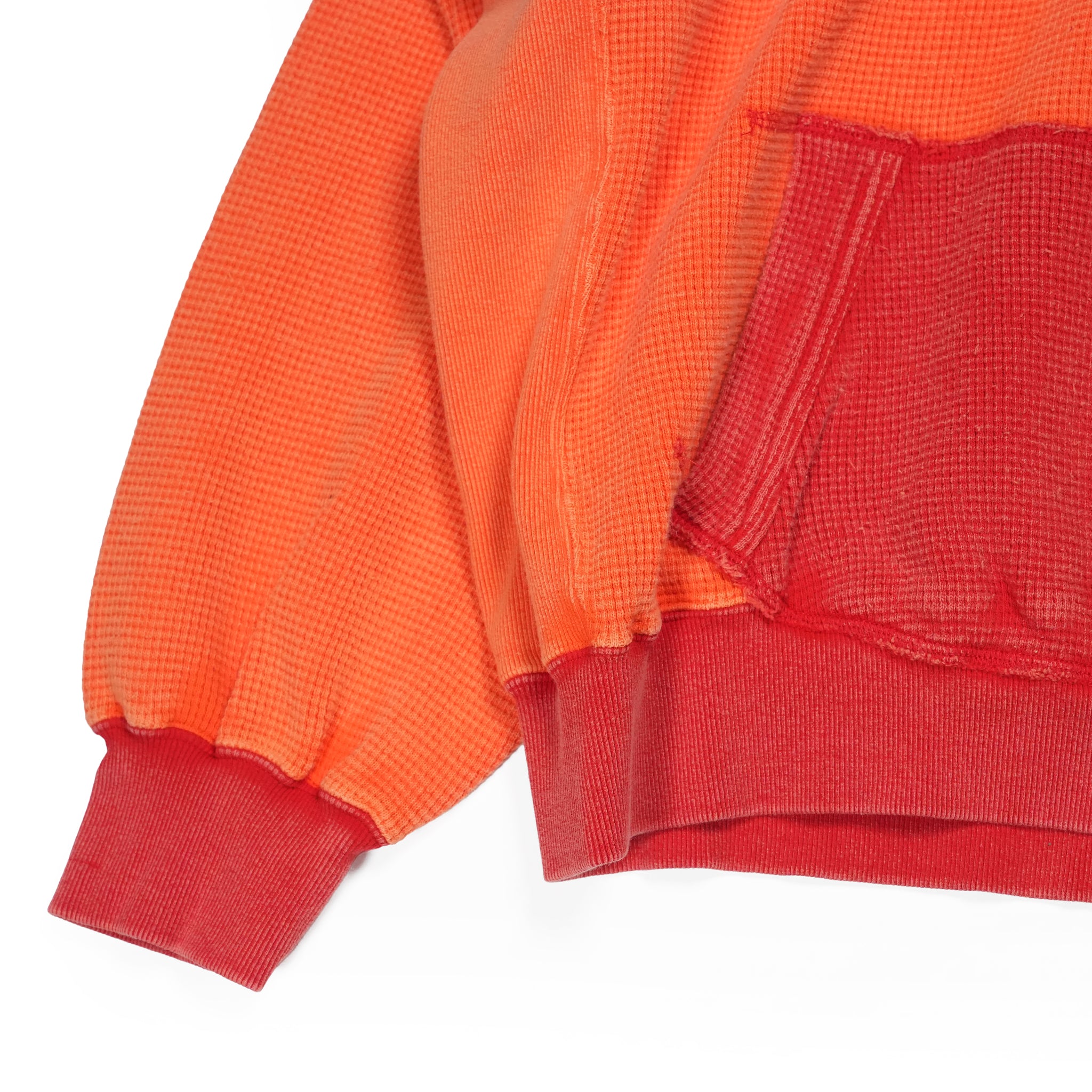 Retrofit hoodie Thermal long tee-vintage dye / McClure -Faded vintage dye | Col_Red×Orange | CZ-ImSt-405_red【IMPRESTORE_インプレストア】