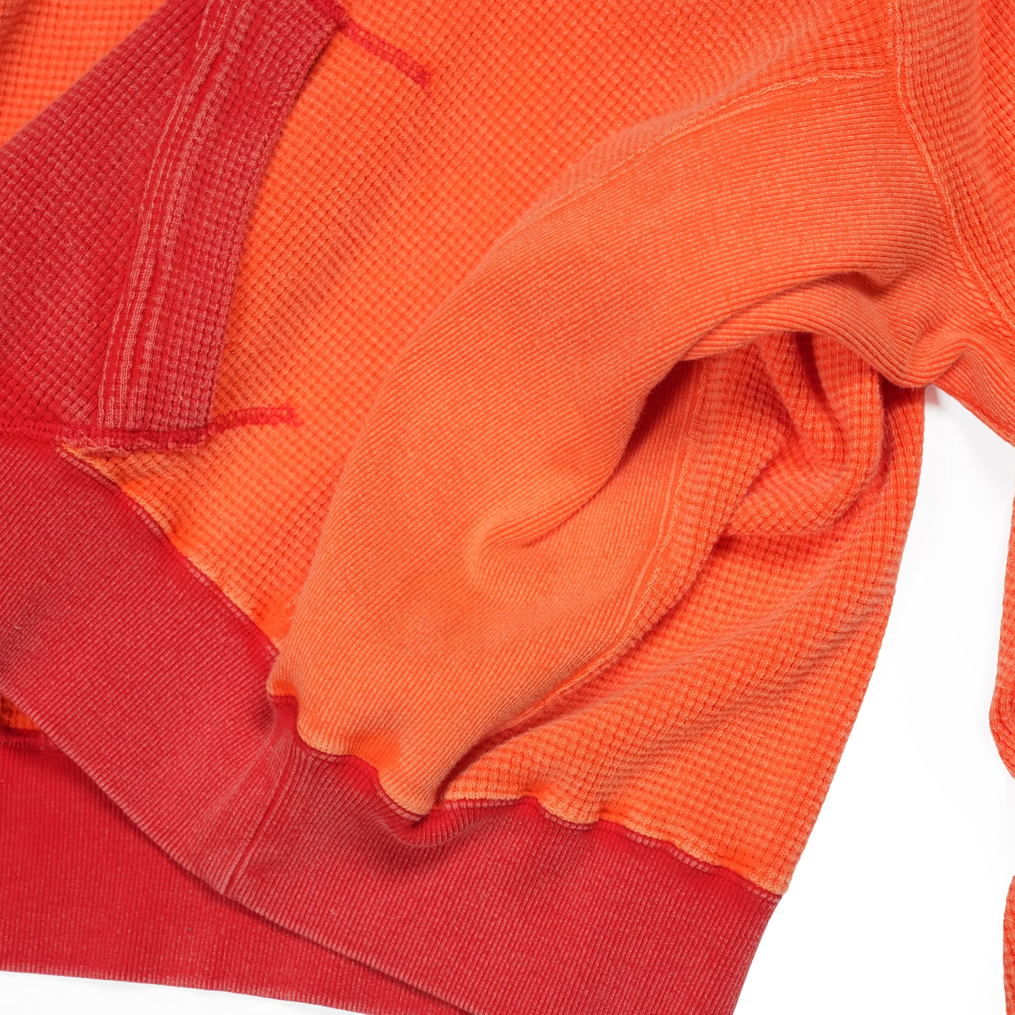 Retrofit hoodie Thermal long tee-vintage dye – McClure -Faded vintage dye (Red×Orange) | IMPRESTORE