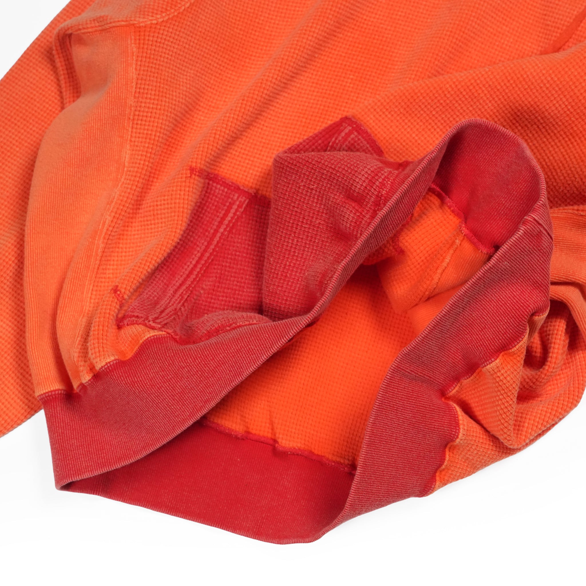 Retrofit hoodie Thermal long tee-vintage dye / McClure -Faded vintage dye | Col_Red×Orange | CZ-ImSt-405_red【IMPRESTORE_インプレストア】