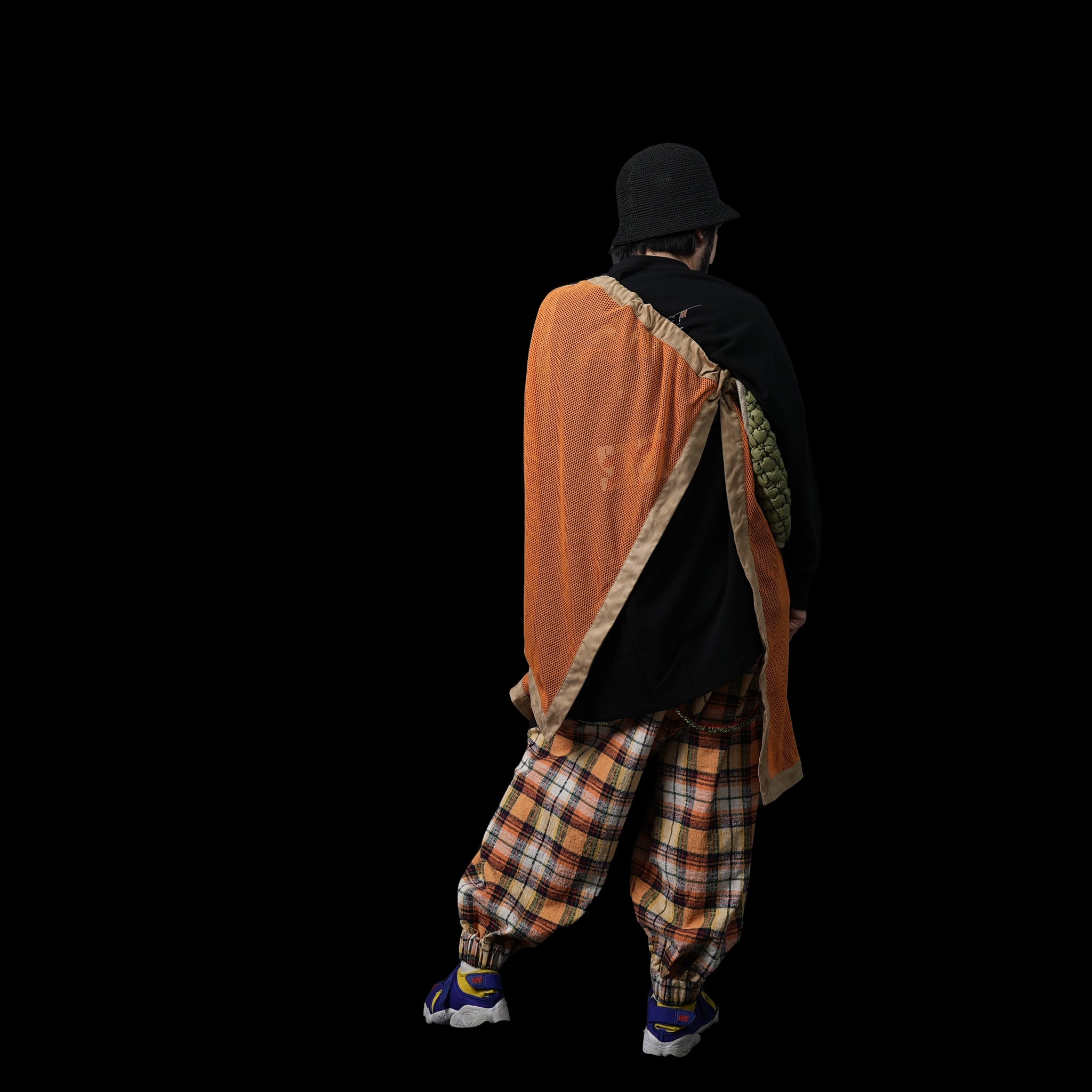 No:OinT-SK02 | Name:Screen door skirt | Color:Orange/Navy【OinT_オーインティー】