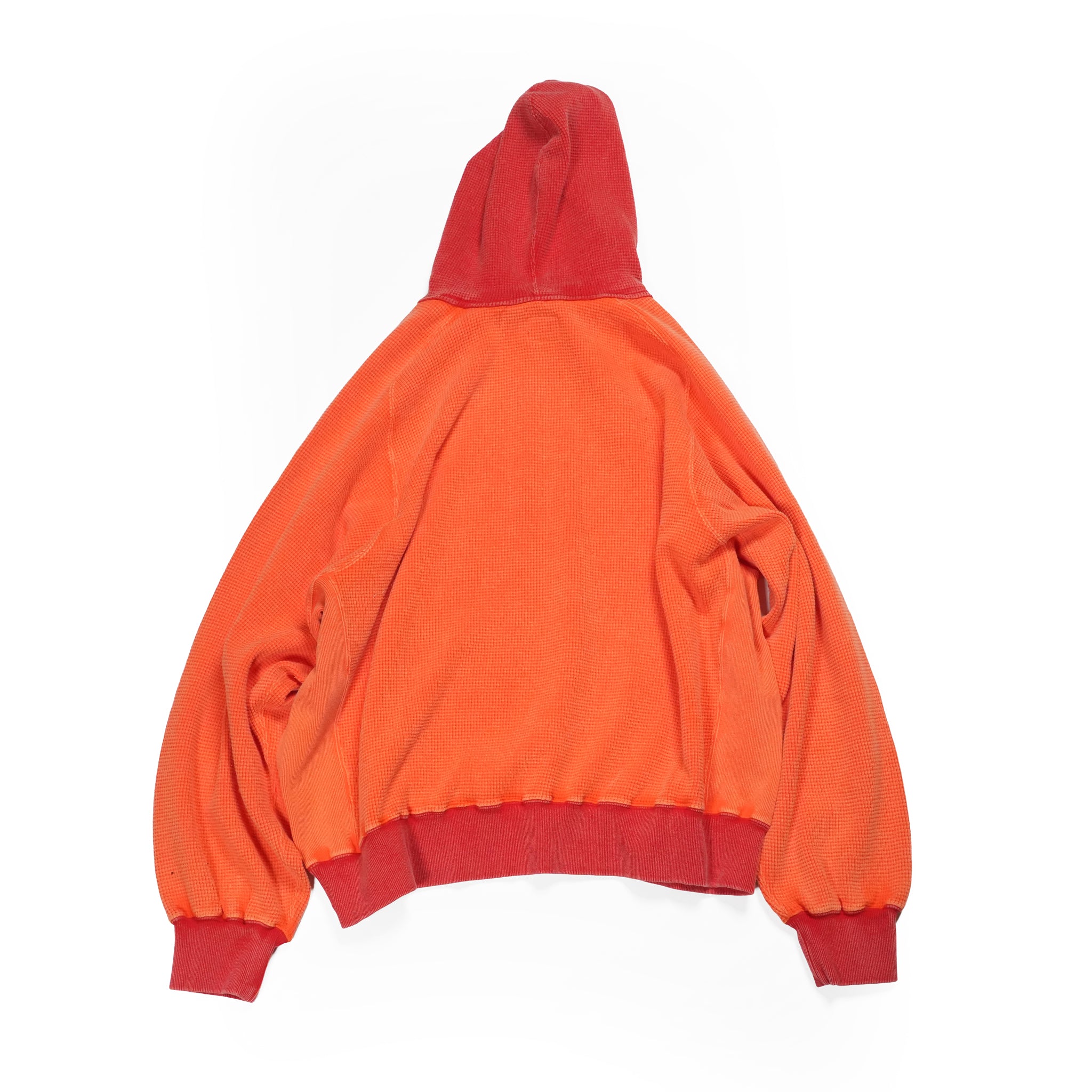 Retrofit hoodie Thermal long tee-vintage dye / McClure -Faded vintage dye | Col_Red×Orange | CZ-ImSt-405_red【IMPRESTORE_インプレストア】