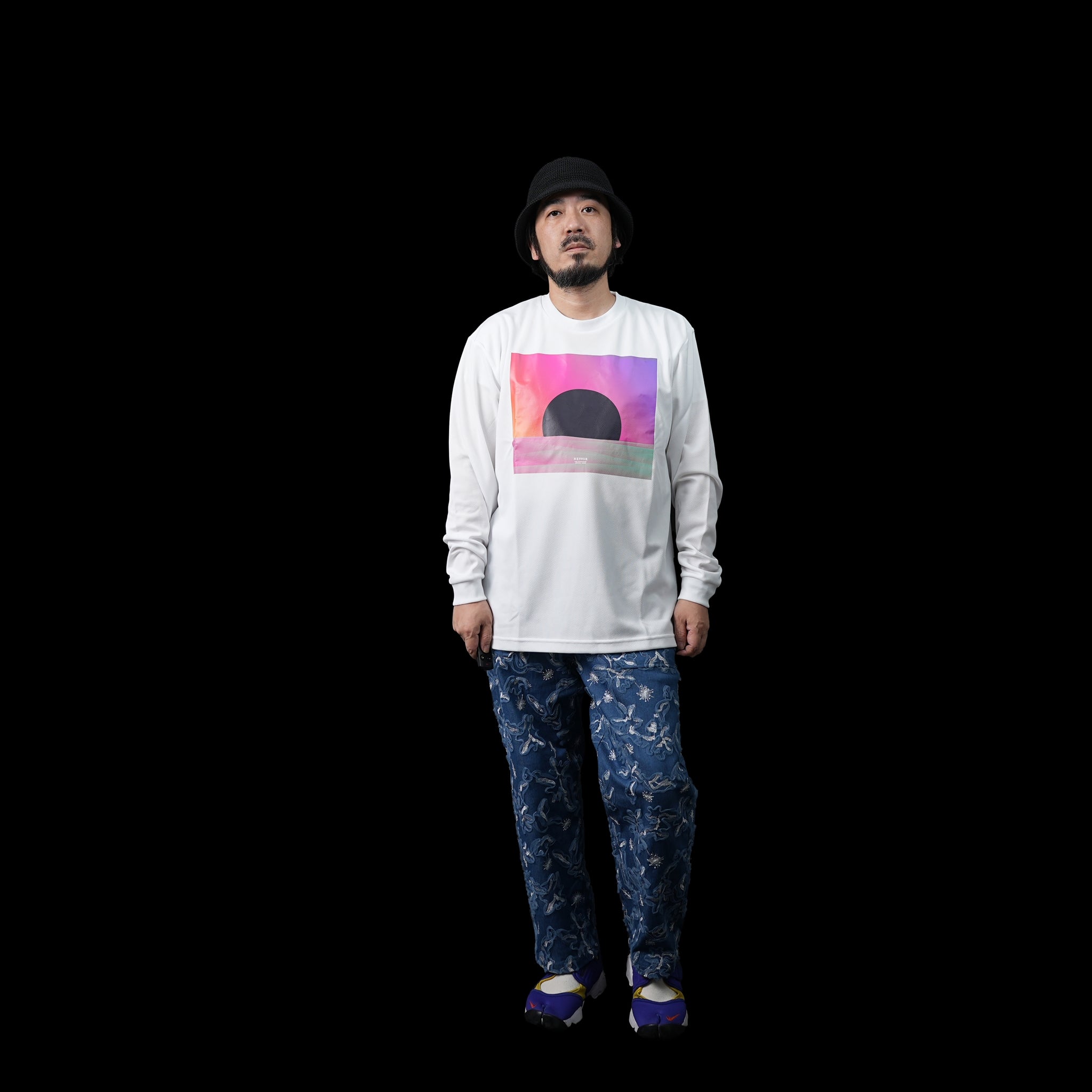 No:NV23AW-13Aa | Name:Dry Comfort L/S Tee/SUNSET | Color:White【NEYVOR_ネイバー】