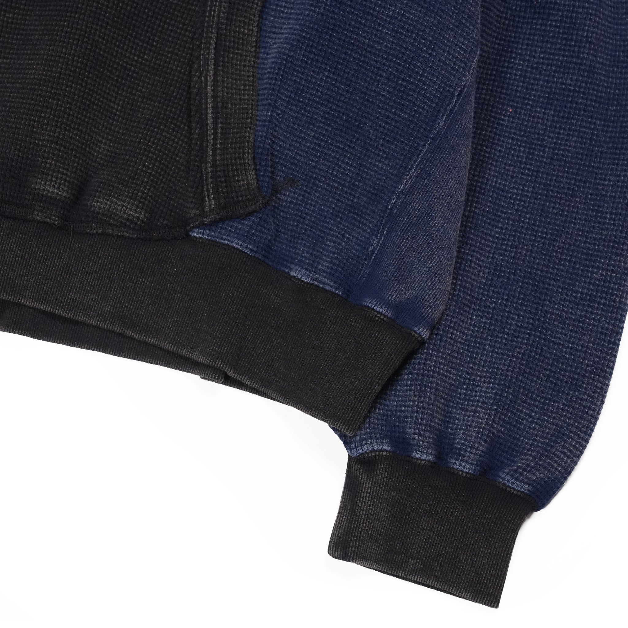 Retrofit hoodie Thermal long tee-vintage dye – McClure -Faded vintage dye (Black×Navy) | IMPRESTORE