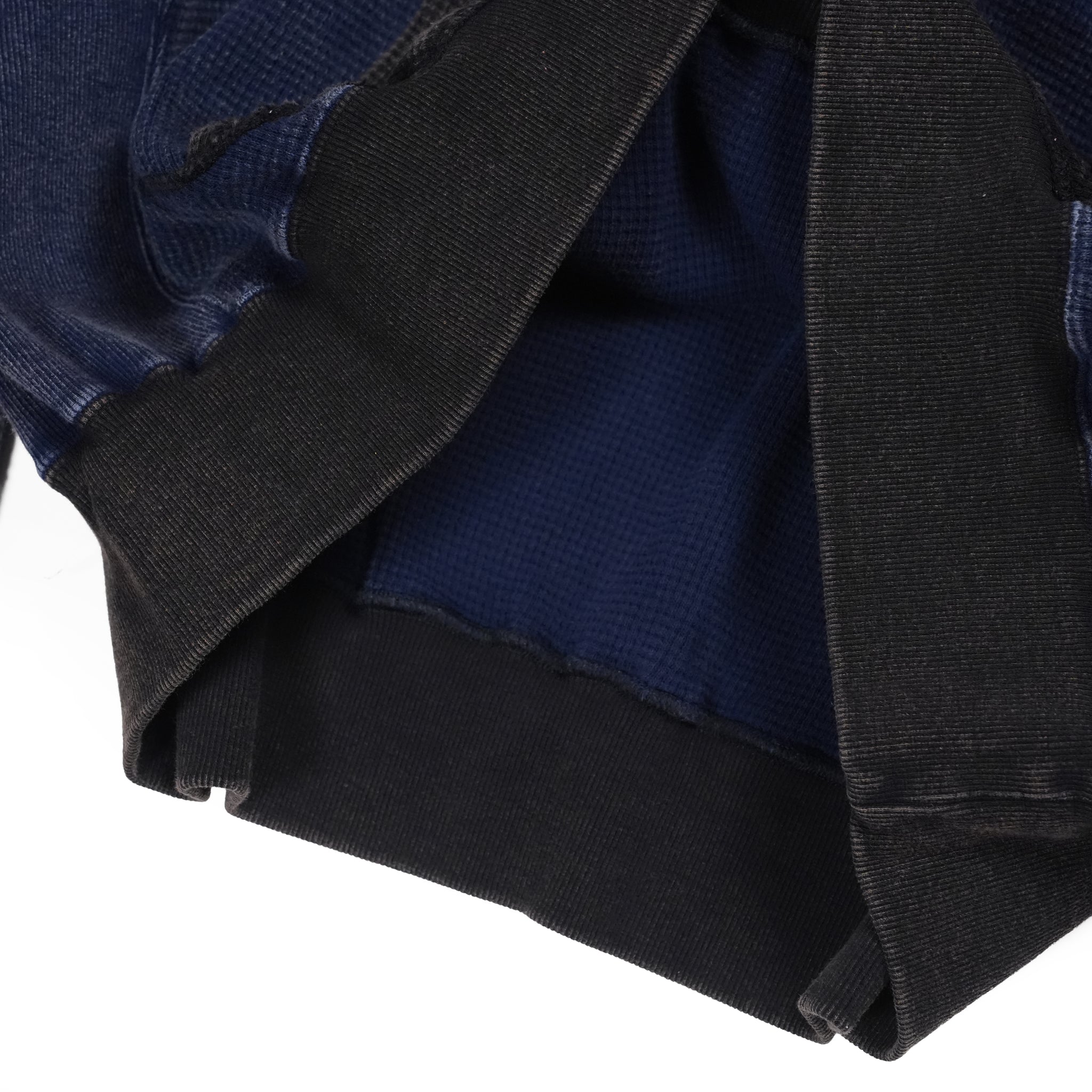 Retrofit hoodie Thermal long tee-vintage dye – McClure -Faded vintage dye (Black×Navy) | IMPRESTORE