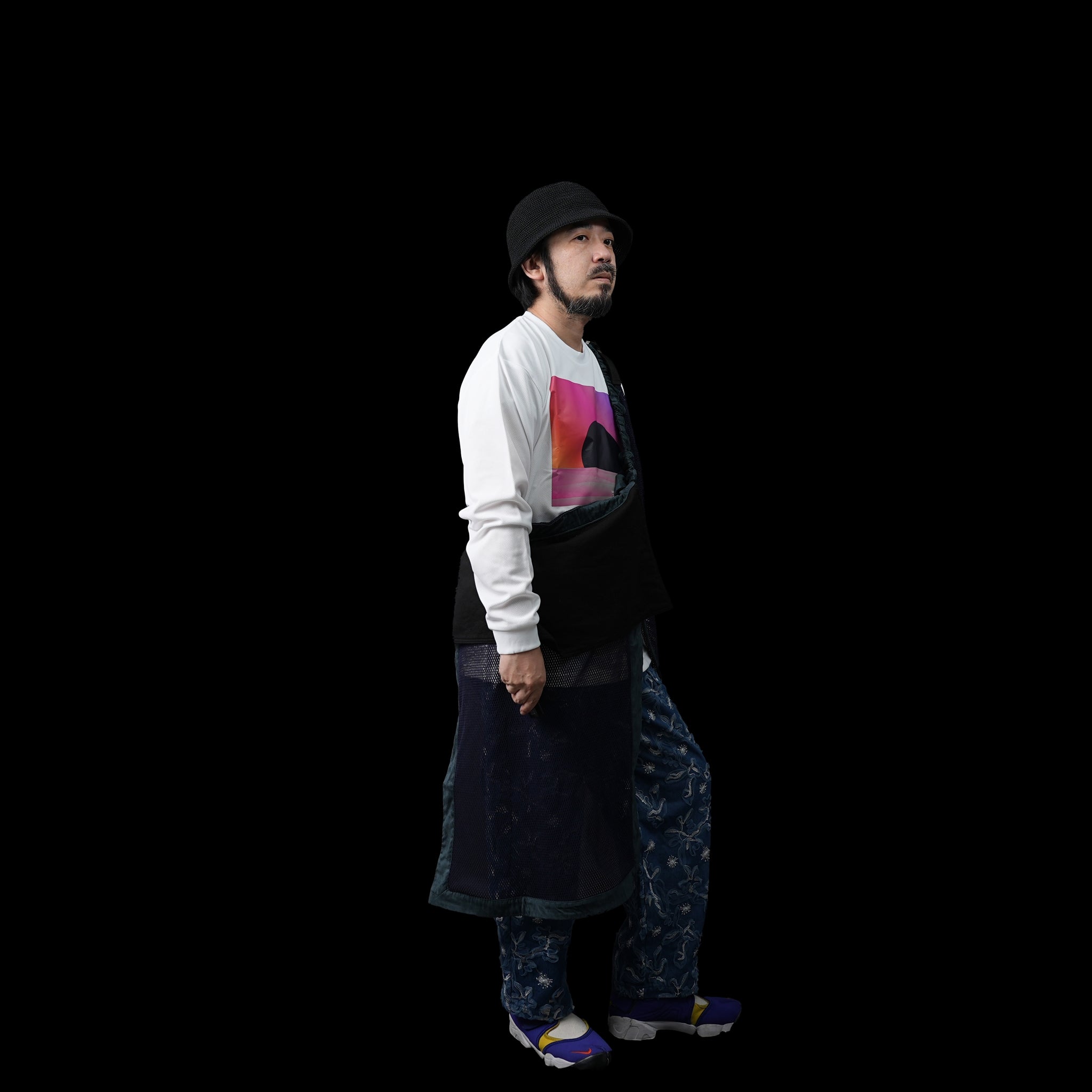 No:OinT-SK02 | Screen door skirt – Orange/Navy【OinT_オーインティー】
