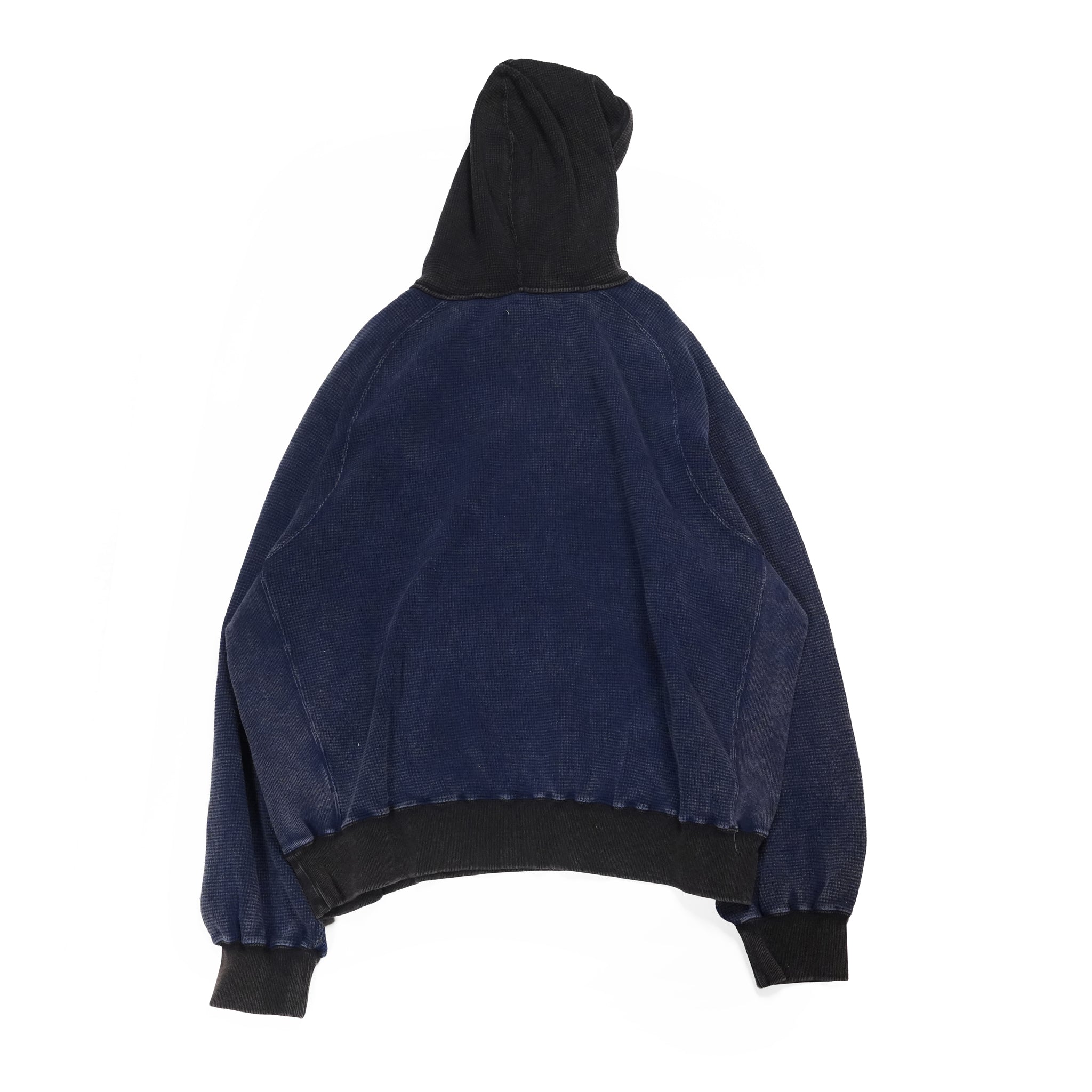 Retrofit hoodie Thermal long tee-vintage dye – McClure -Faded vintage dye (Black×Navy) | IMPRESTORE