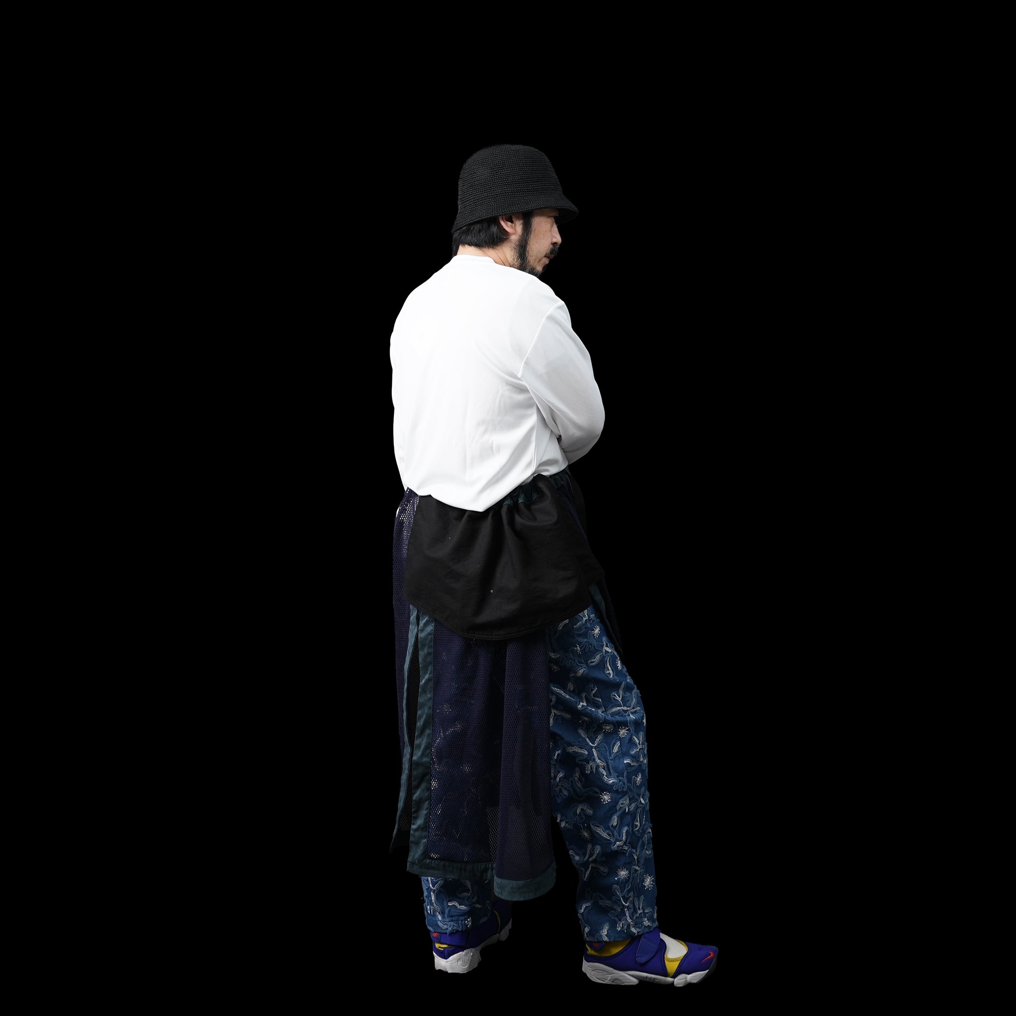 No:OinT-SK02 | Screen door skirt – Orange/Navy【OinT_オーインティー】