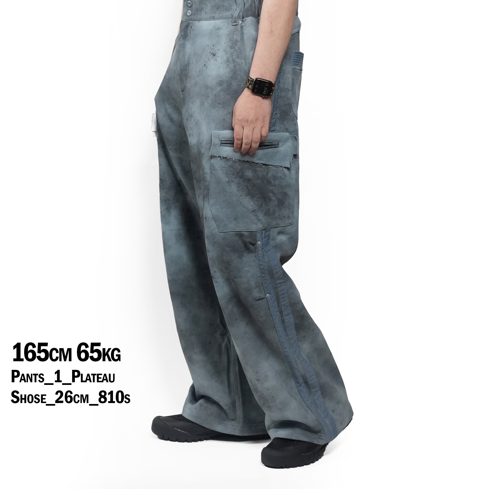Grunge sweat cargo – Blue | PLATEAU STUDIO