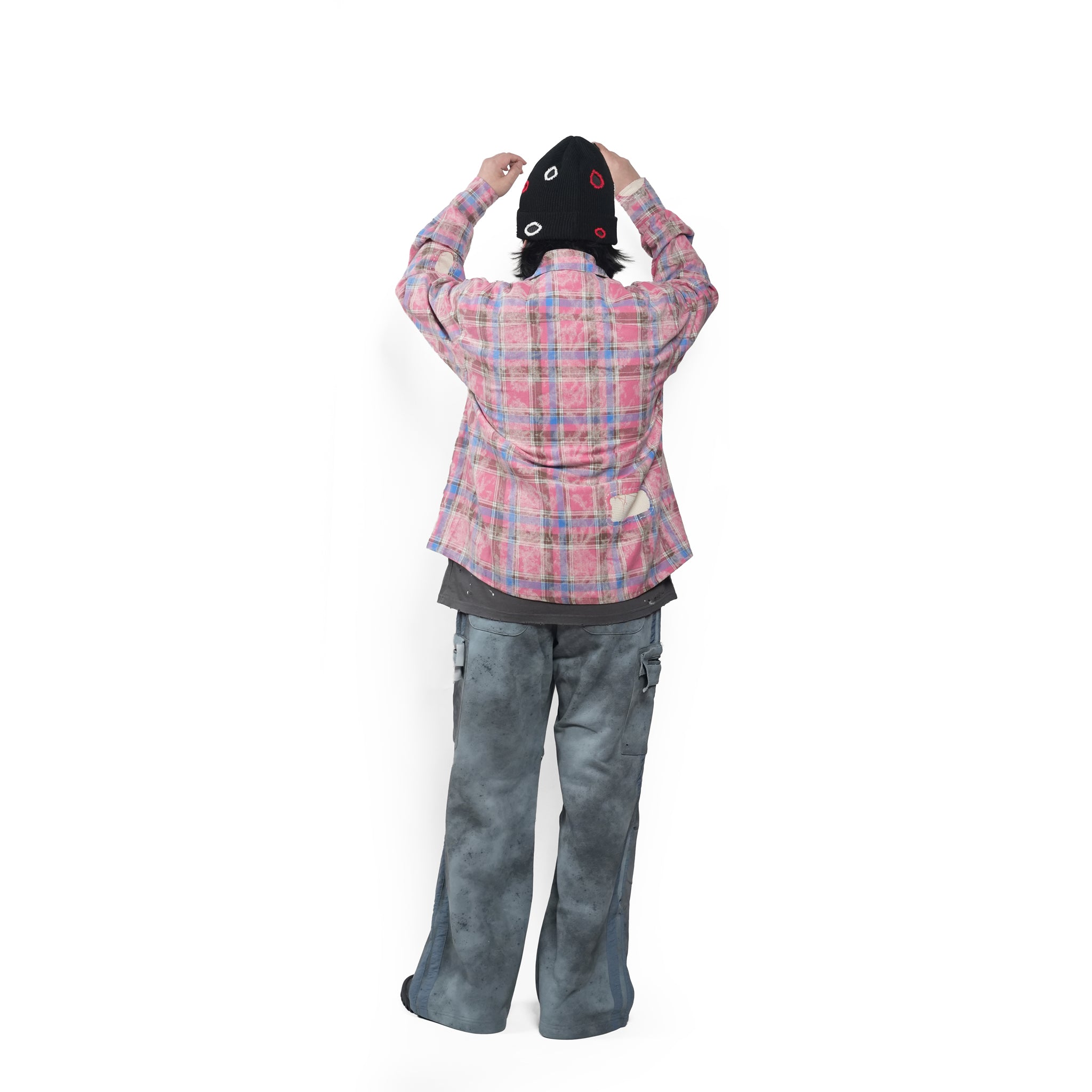 Hand patch check shirt – Red Check | PLATEAU STUDIO