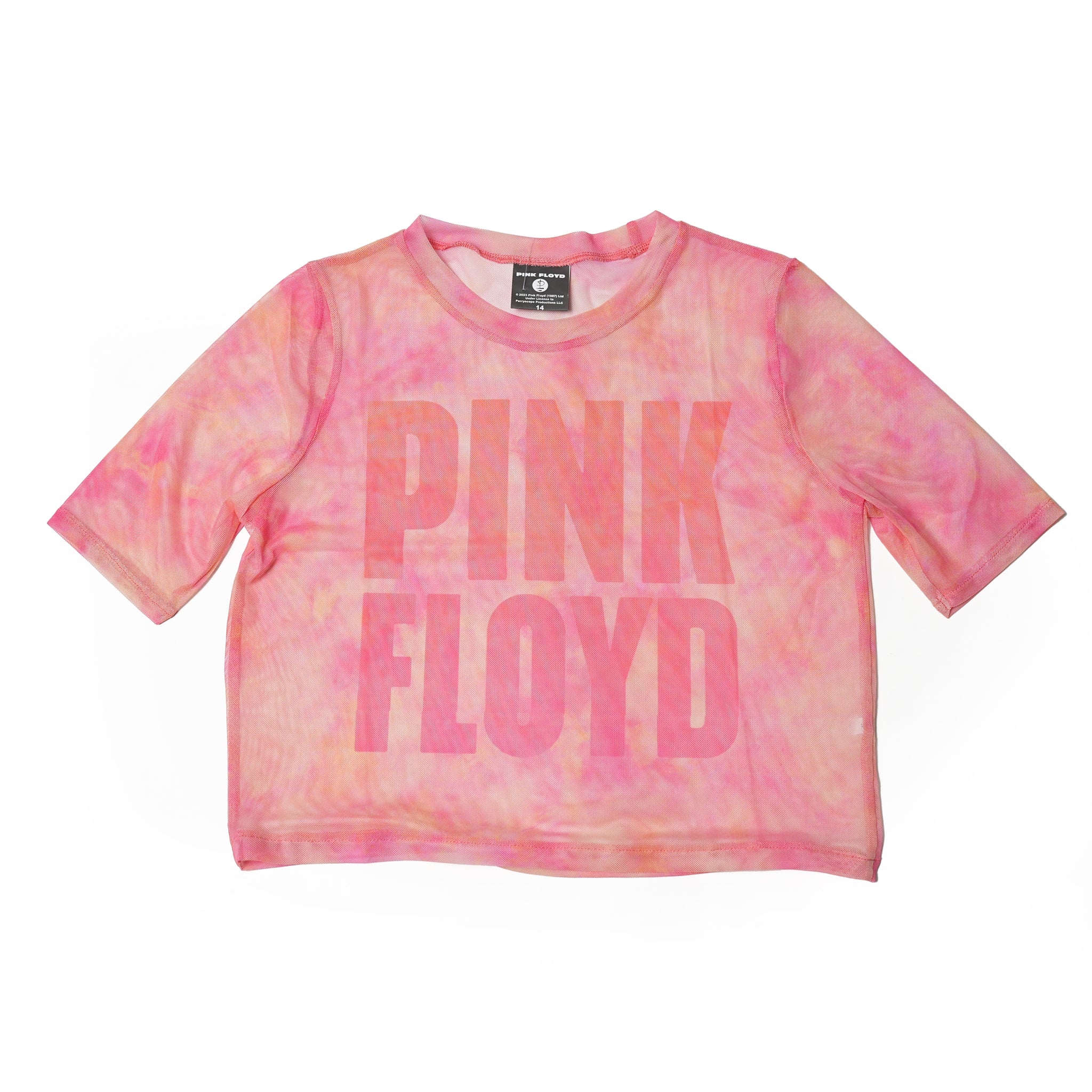 Name:PinkFloyd_Stacked Logo_Lady_PINK_Mesh Crop【ROCK OFF】【ネコポス選択可能】