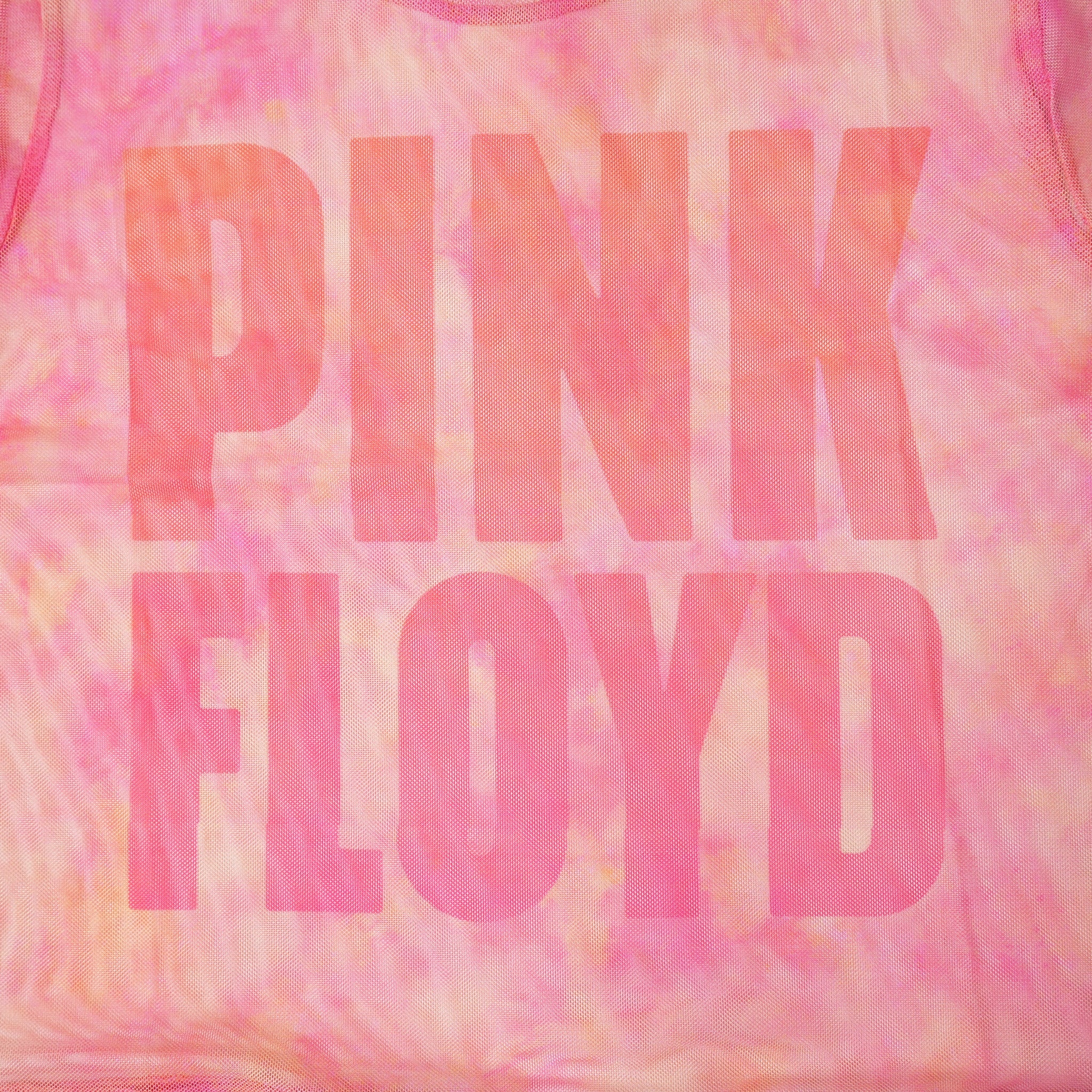 Name:PinkFloyd_Stacked Logo_Lady_PINK_Mesh Crop【ROCK OFF】【ネコポス選択可能】