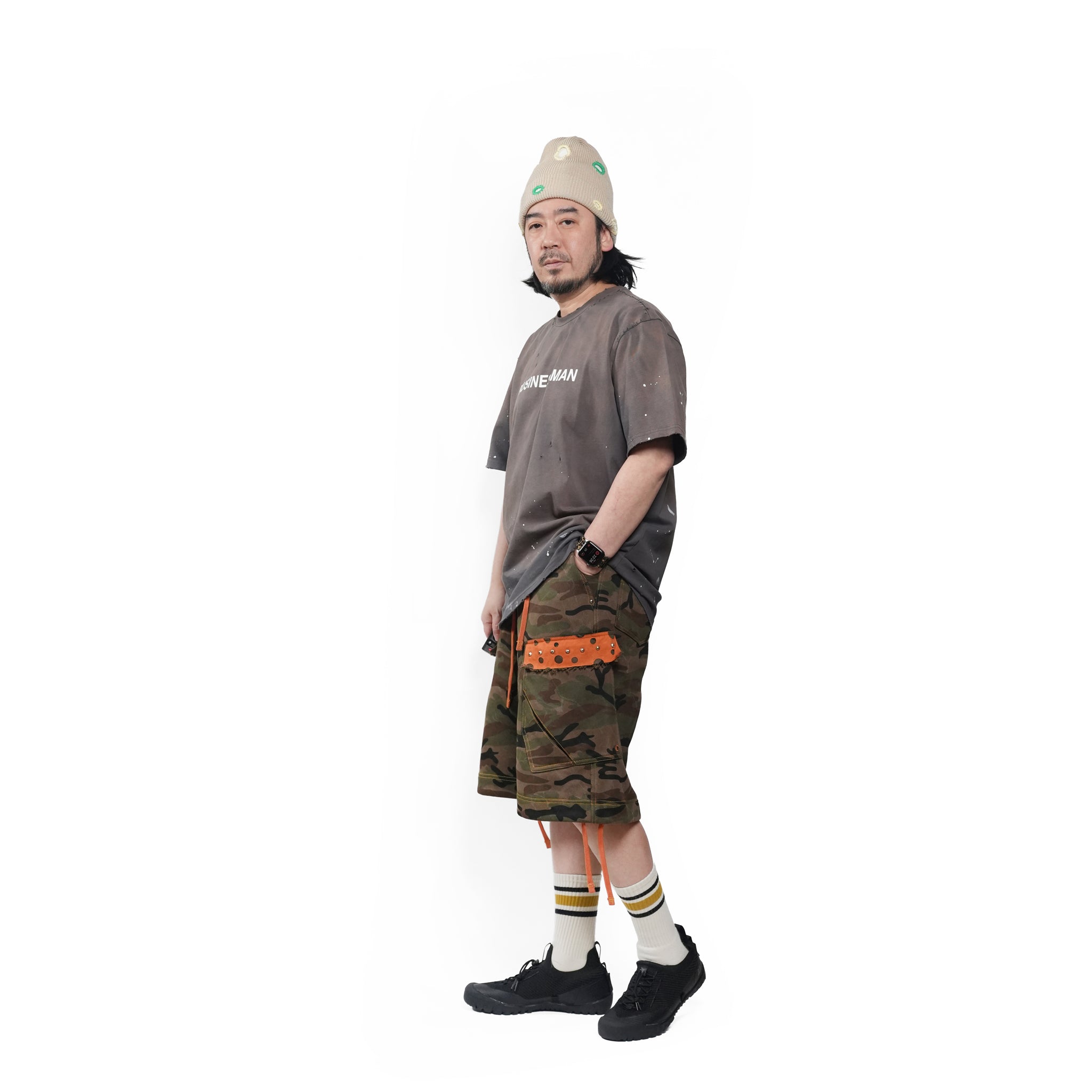 Camo sweat shorts – Washed Camo | PLATEAU STUDIO