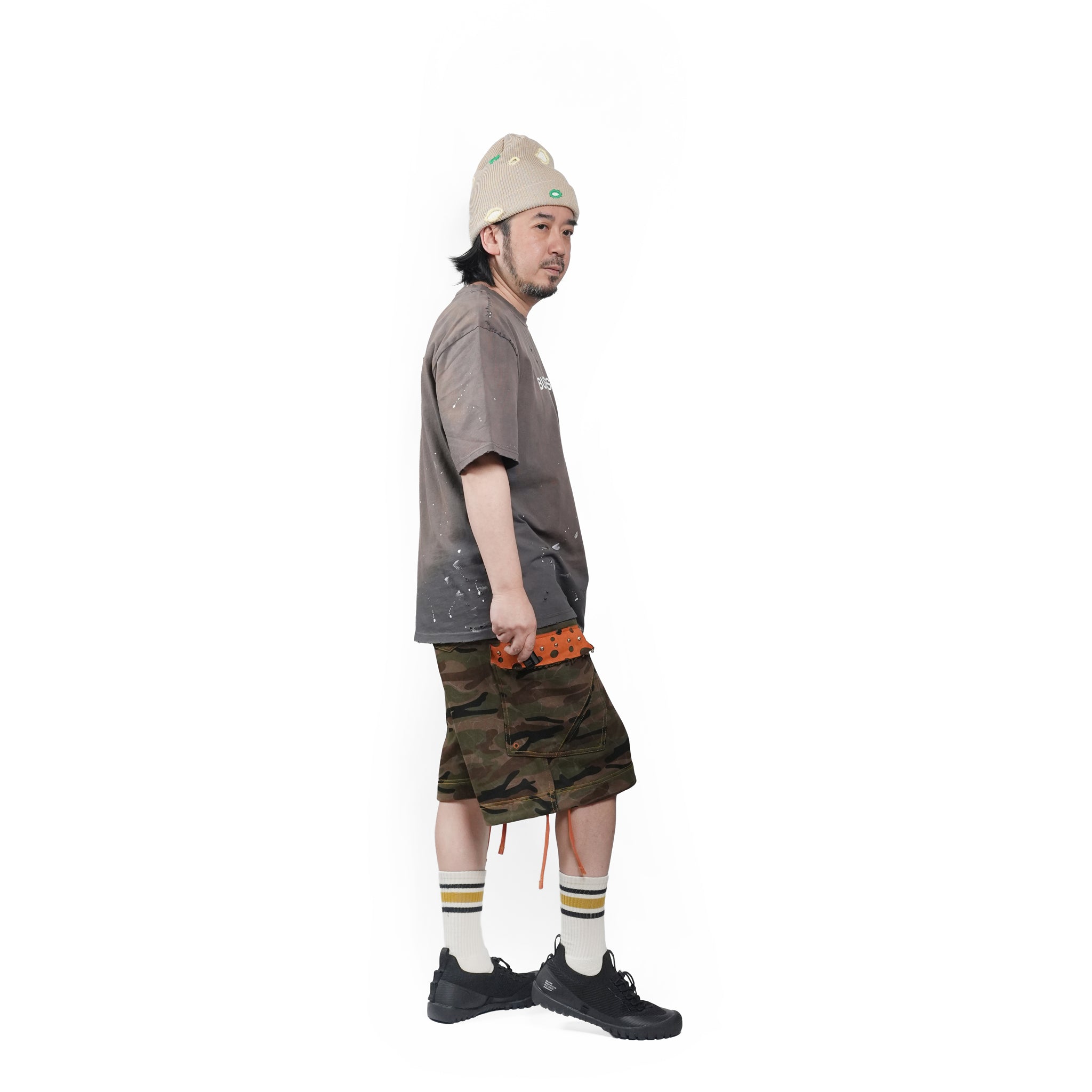 Camo sweat shorts – Washed Camo | PLATEAU STUDIO