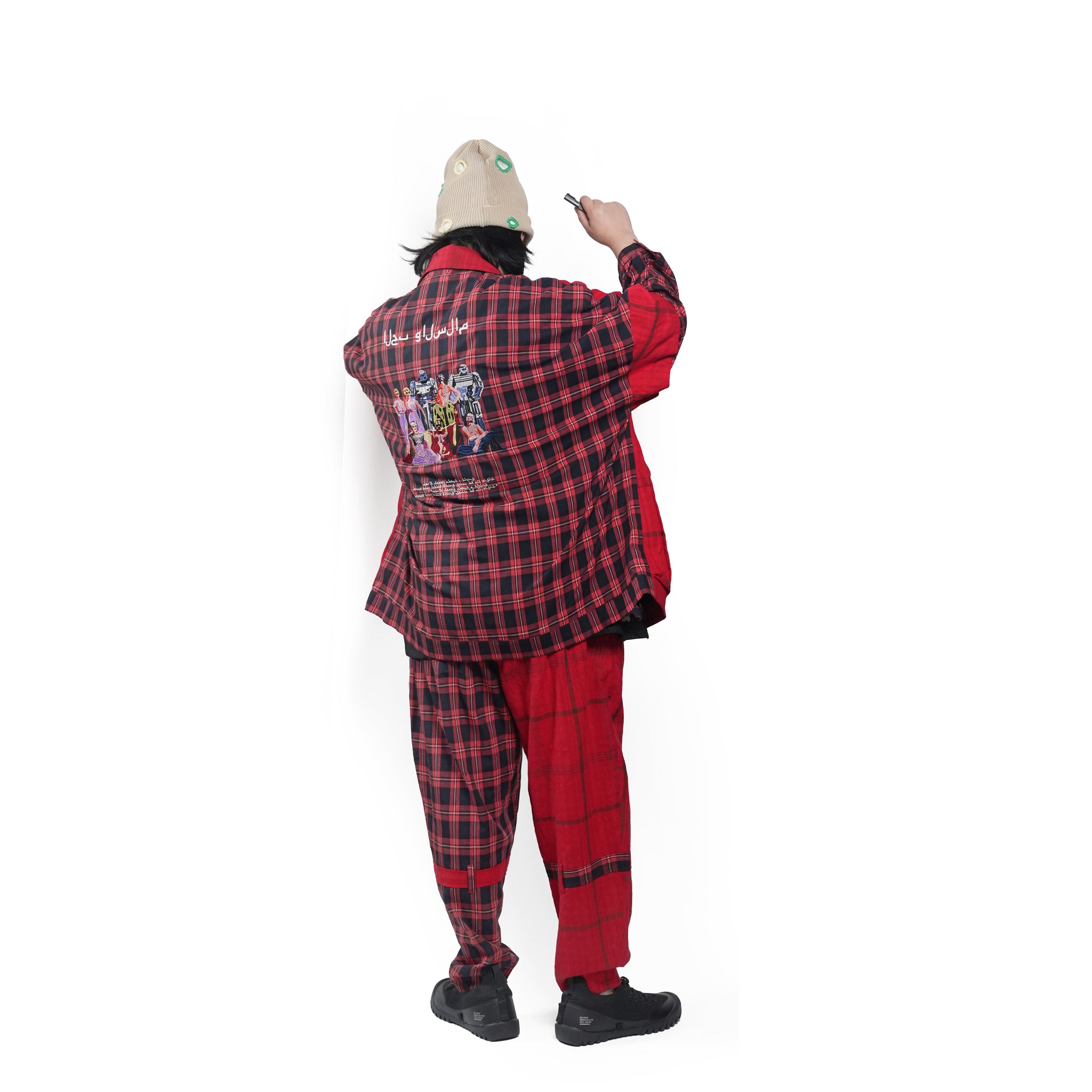 MIX CHECK BONTAGE PANTS– Red | STOF