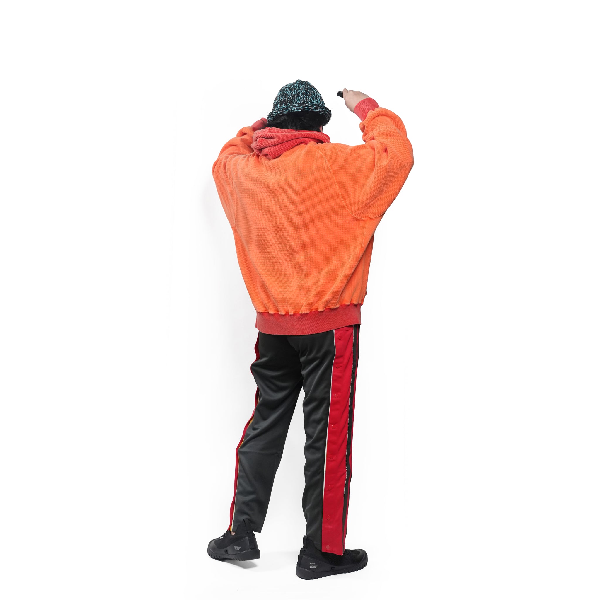 Retrofit hoodie Thermal long tee-vintage dye – McClure -Faded vintage dye (Red×Orange) | IMPRESTORE