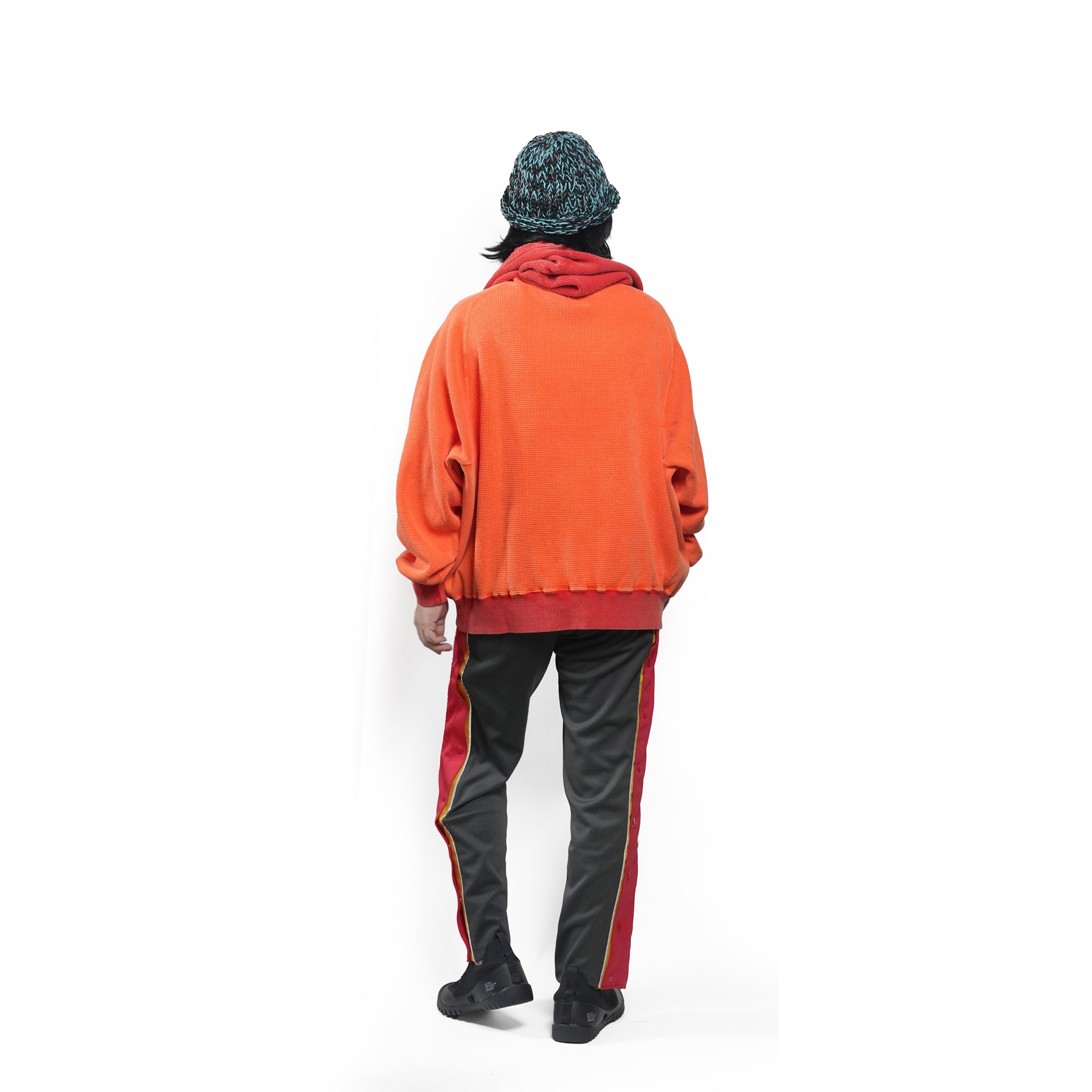 Retrofit hoodie Thermal long tee-vintage dye – McClure -Faded vintage dye (Red×Orange) | IMPRESTORE