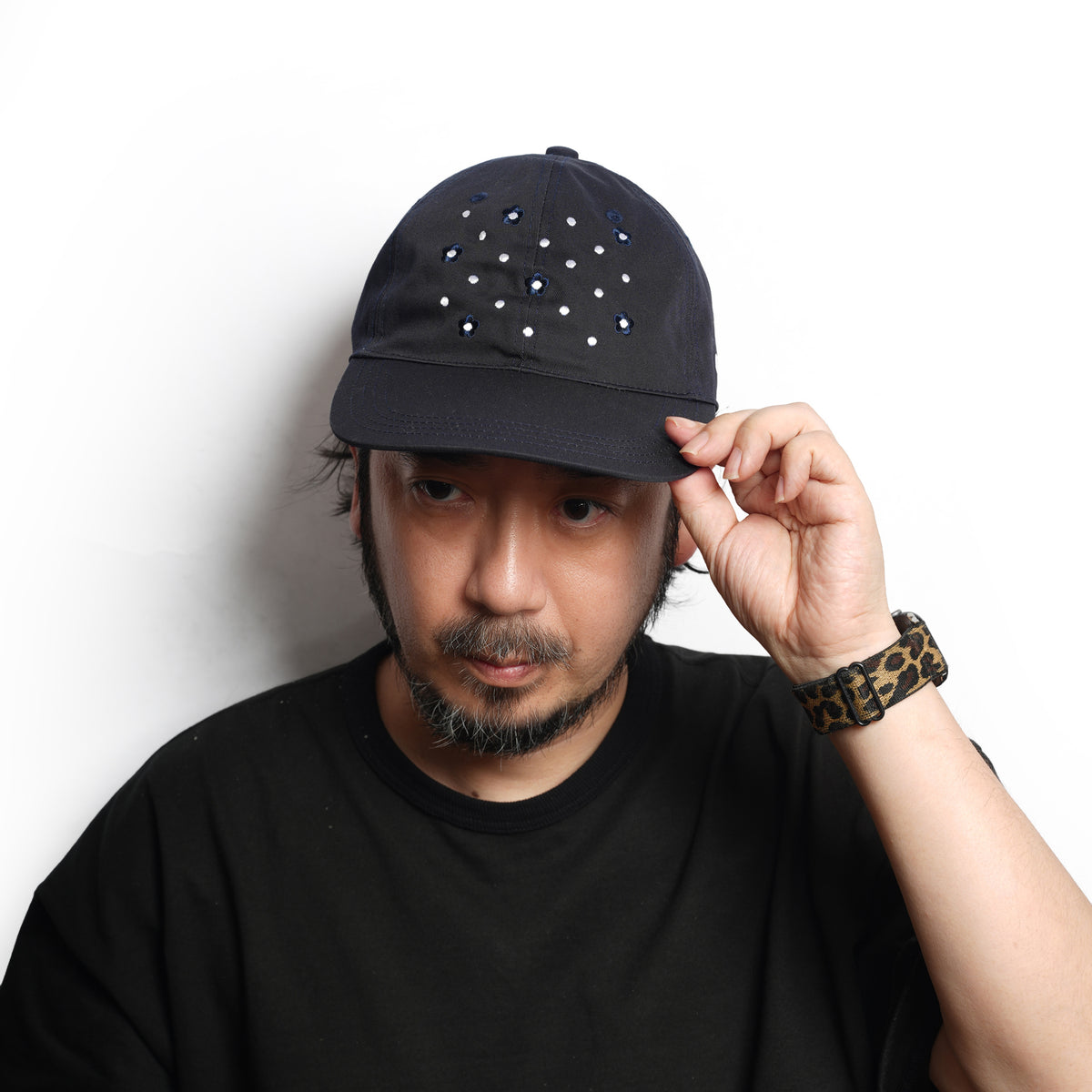 Dot Flower Cap – Navy | NICK GEAR