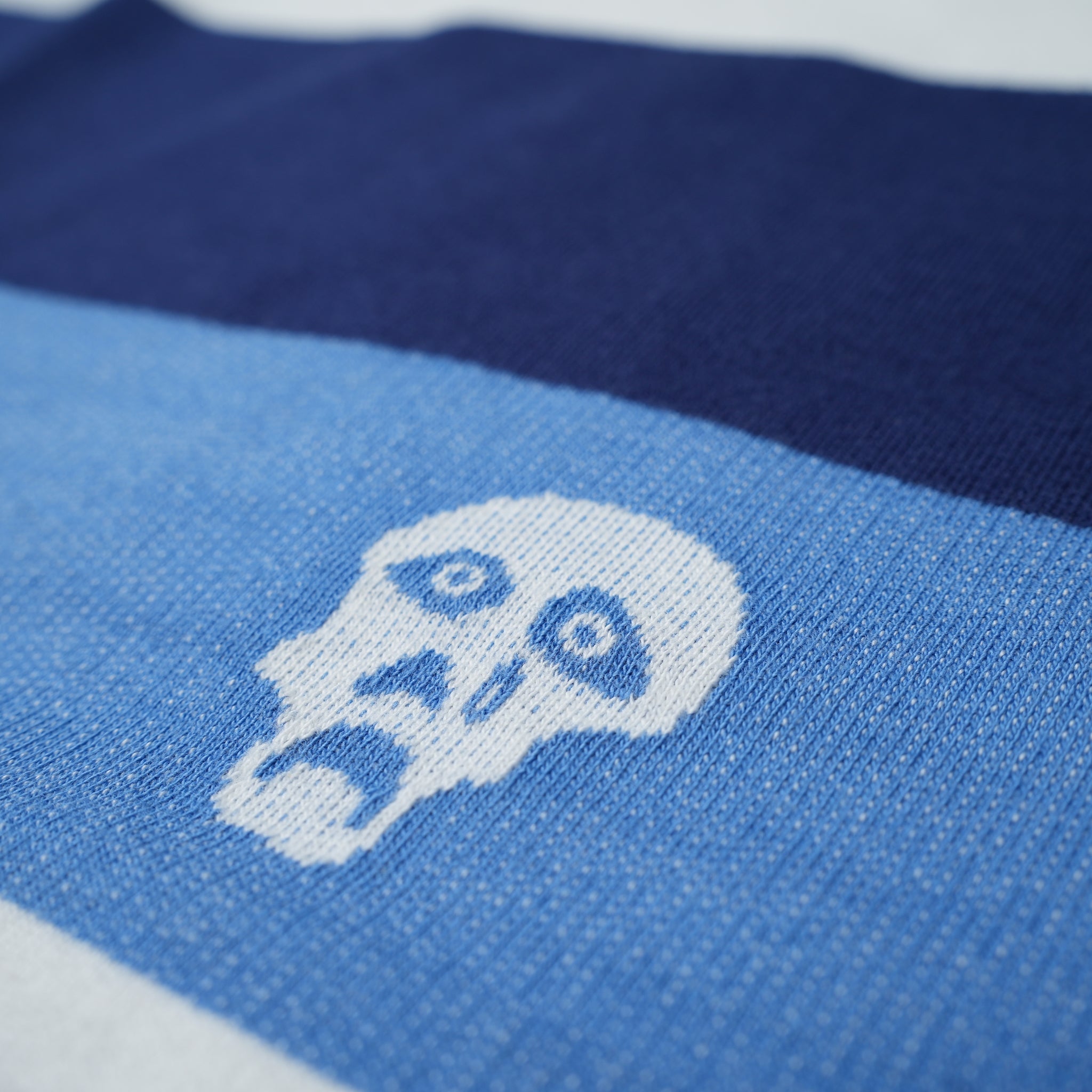 No:TS00315 | Name:SAD SKULL STRIPED JACQUARD SS | Color:Navy【TIRED_タイレッド】