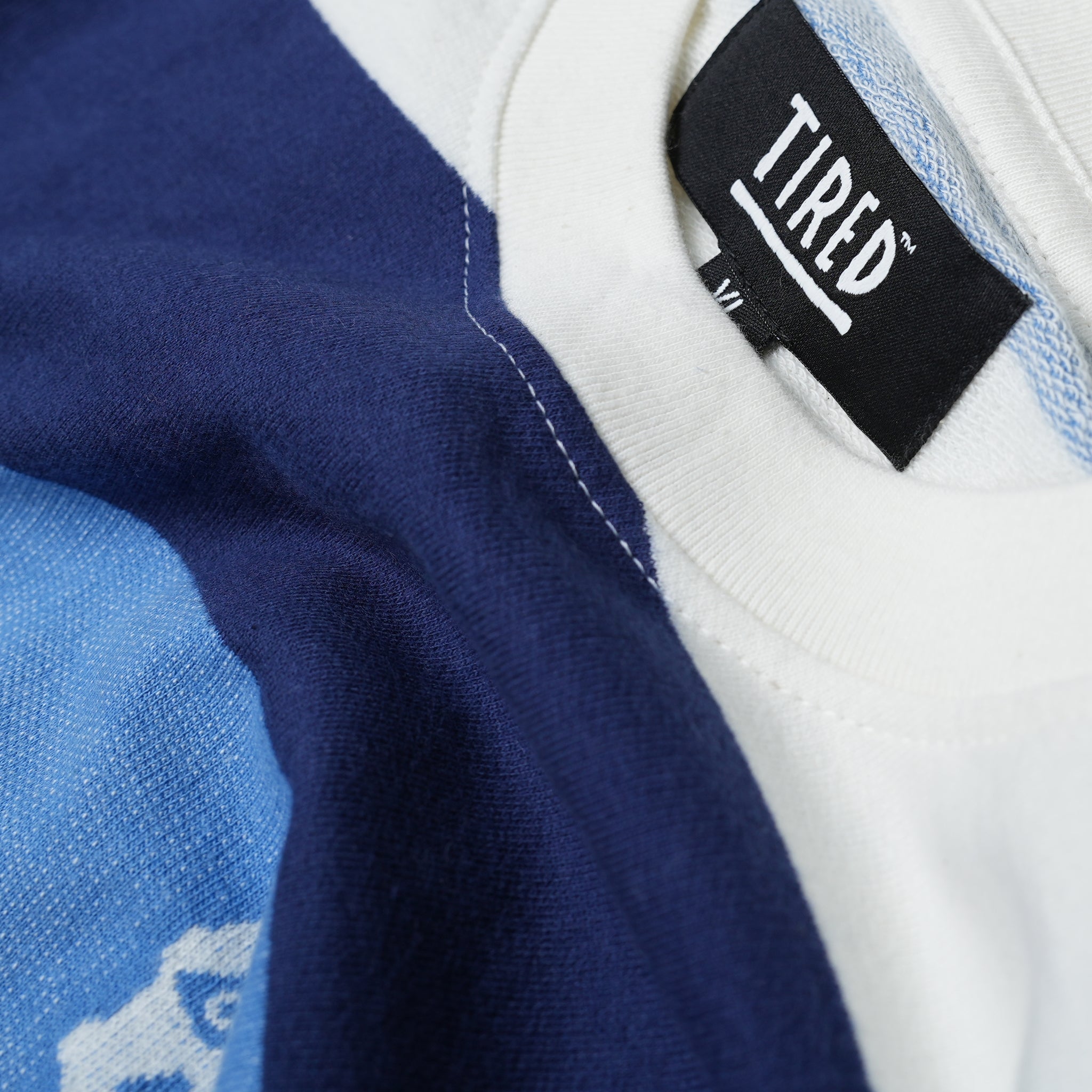 No:TS00315 | Name:SAD SKULL STRIPED JACQUARD SS | Color:Navy【TIRED_タイレッド】
