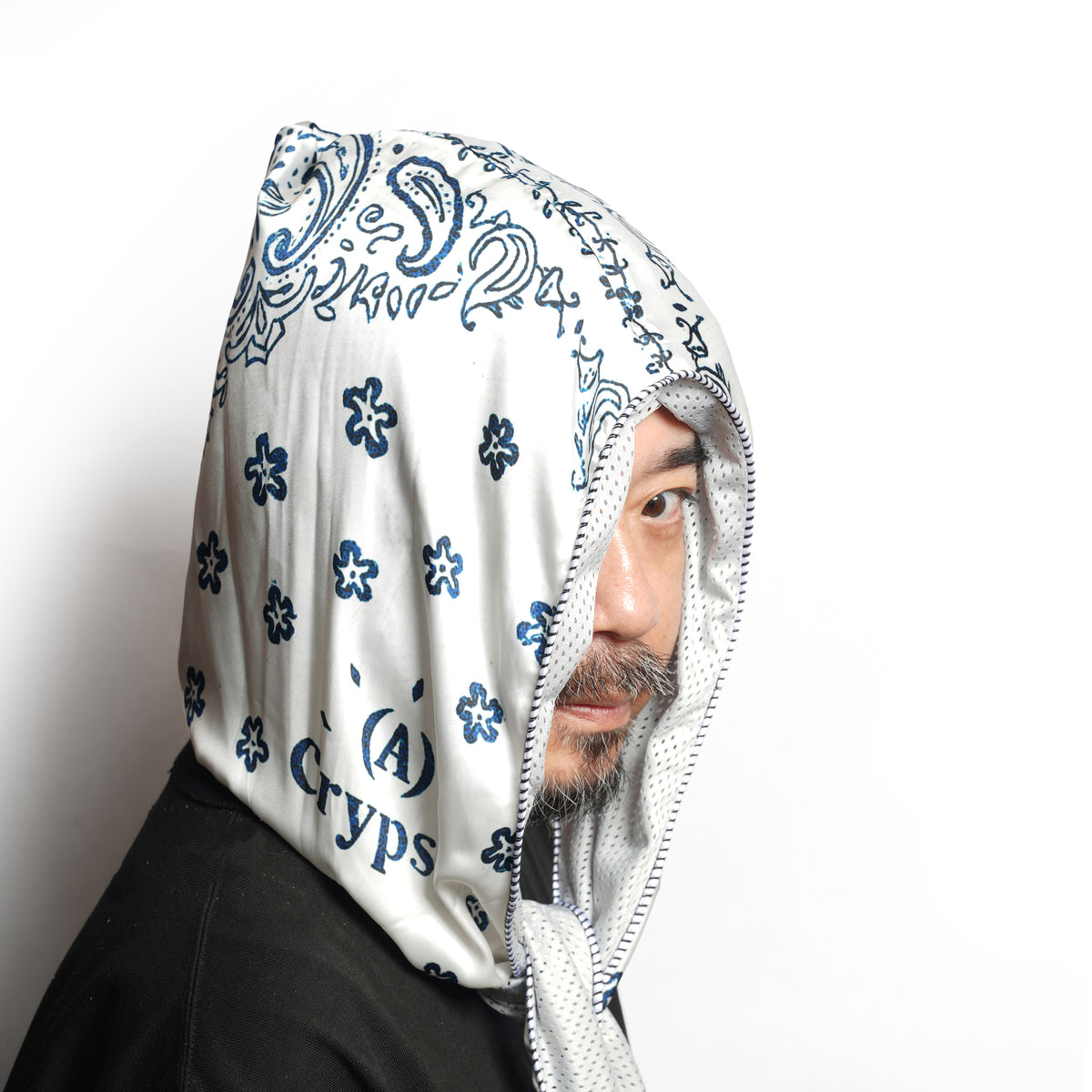 (A)crypsis® Amoeba Paisley Hooded Scarf - White
