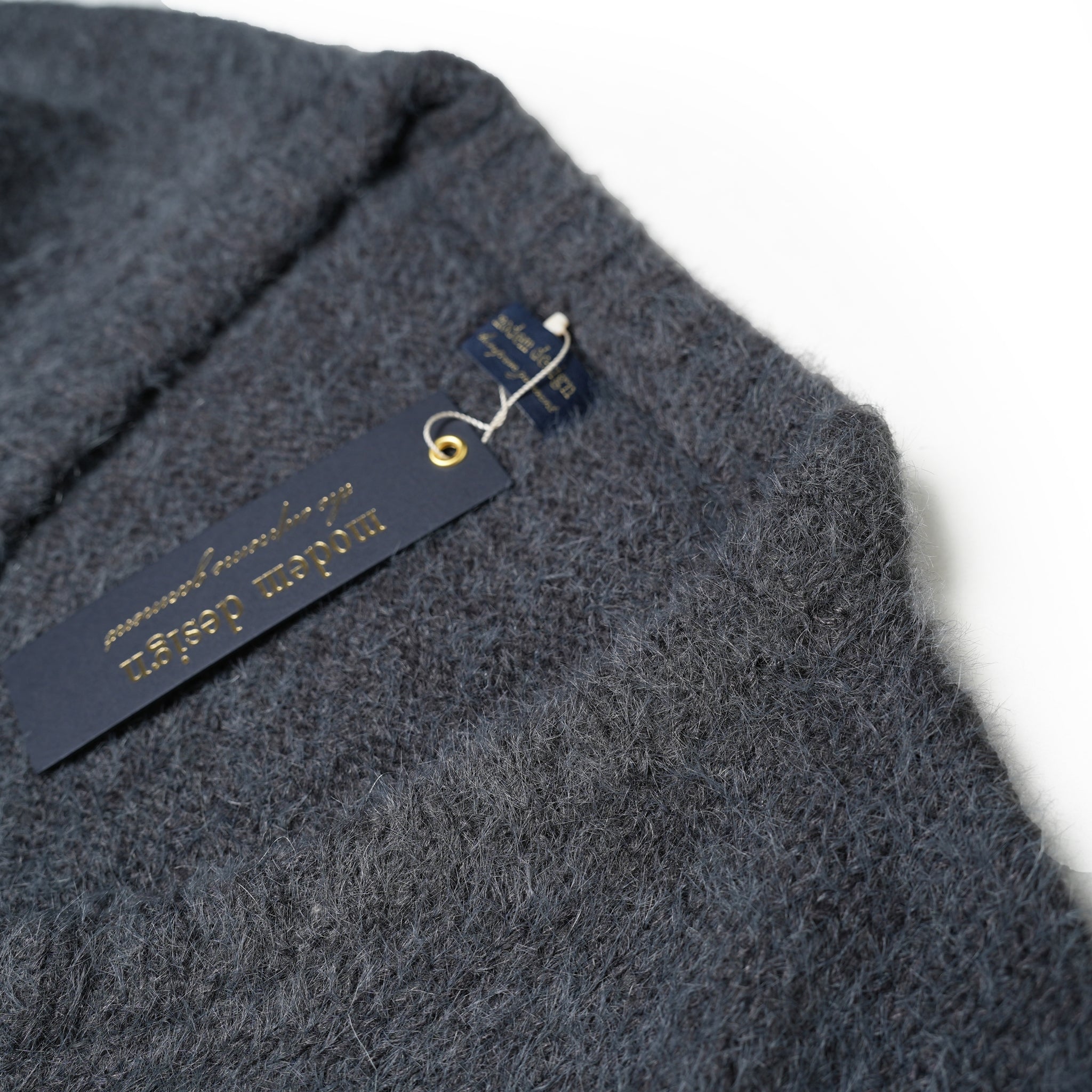 No:m-2303752 | Name:shaggy mohair knit cardigan | Color:Beige/Charcoal【MODEM DESIGN_モデムデザイン】