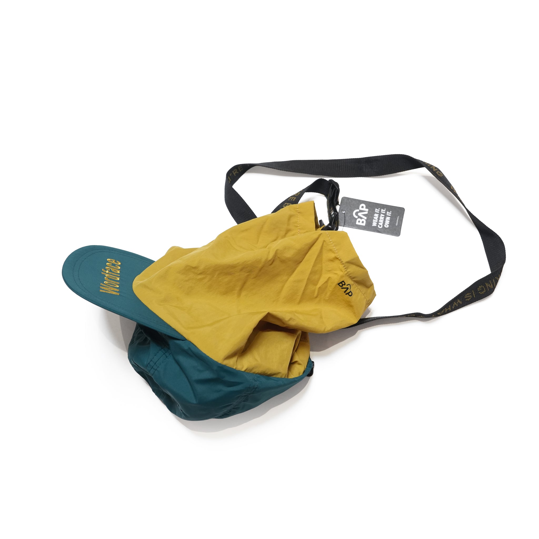 BAP / UGU UGU Wordface BagCap / Color_Green - Bag : Mustard