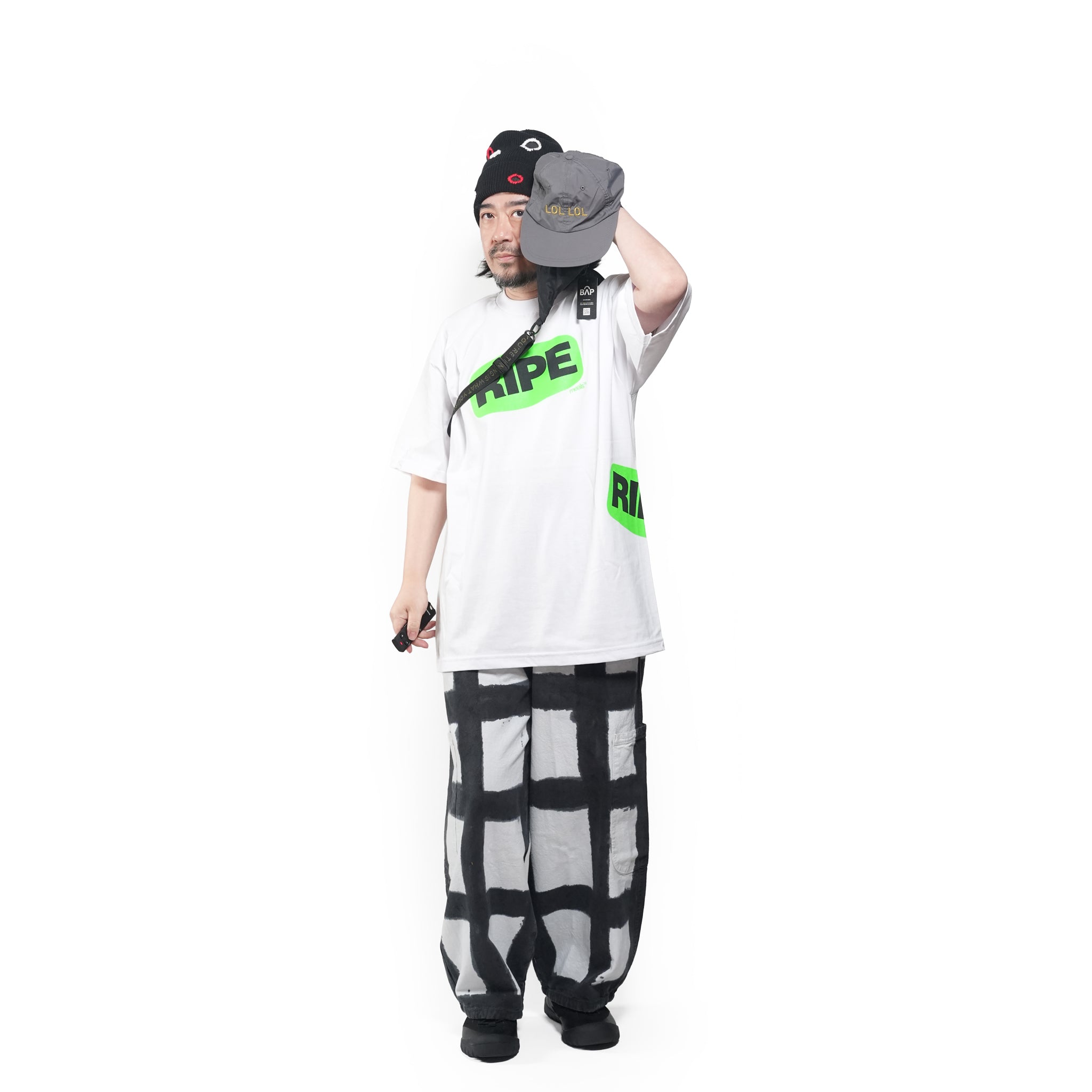 BAP / LOL LOL Wordface BagCap / Color_Gray - Bag : Black