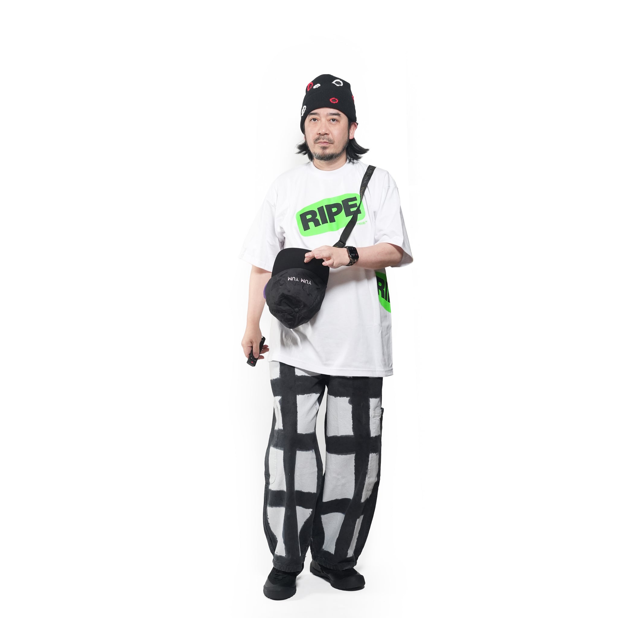 BAP / YUM YUM Wordface BagCap / Color_Black - Bag : Purple