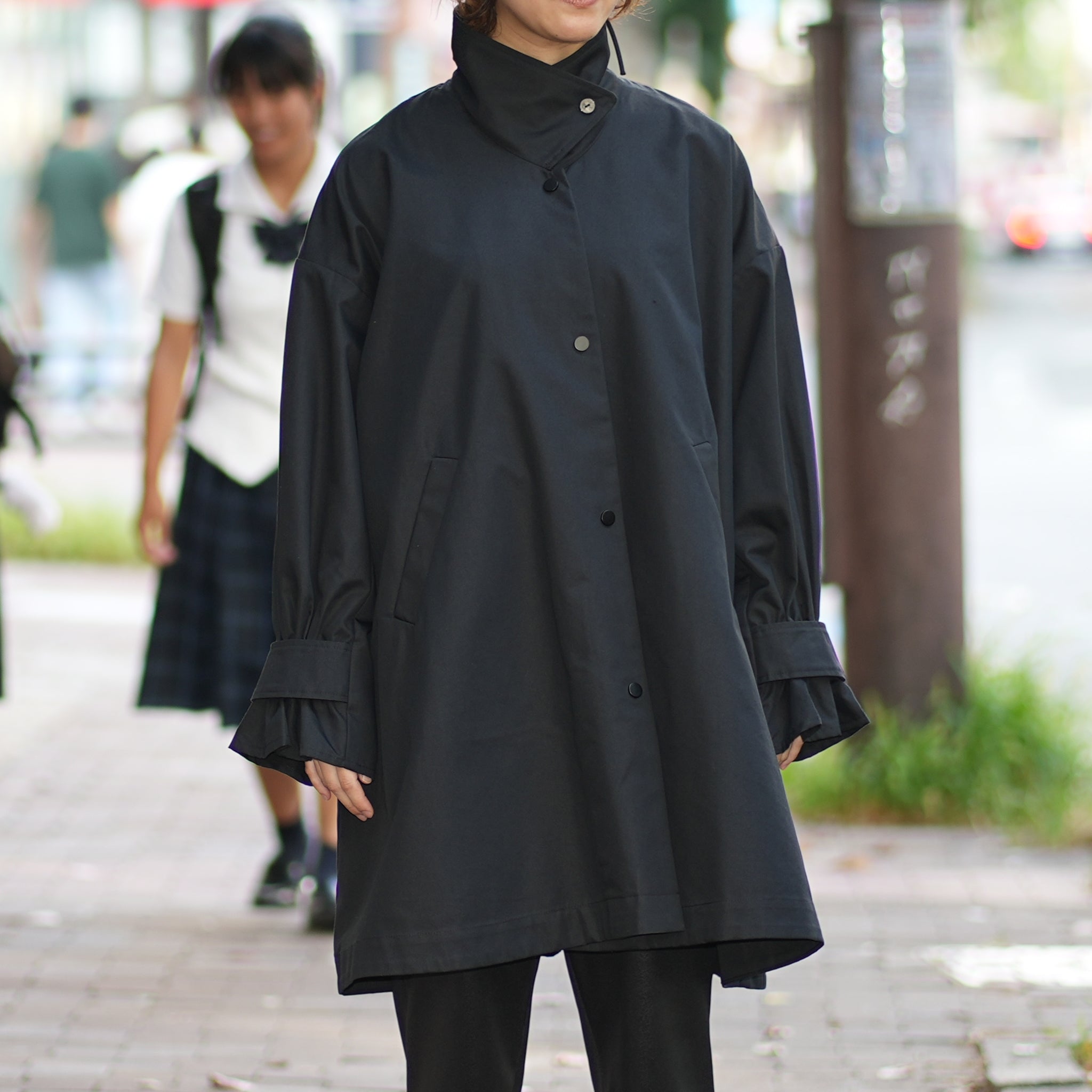 No:WHT23FJK4026_b | Name:Tent Line Coat | Color:Black【WHYTO _ホワイト】