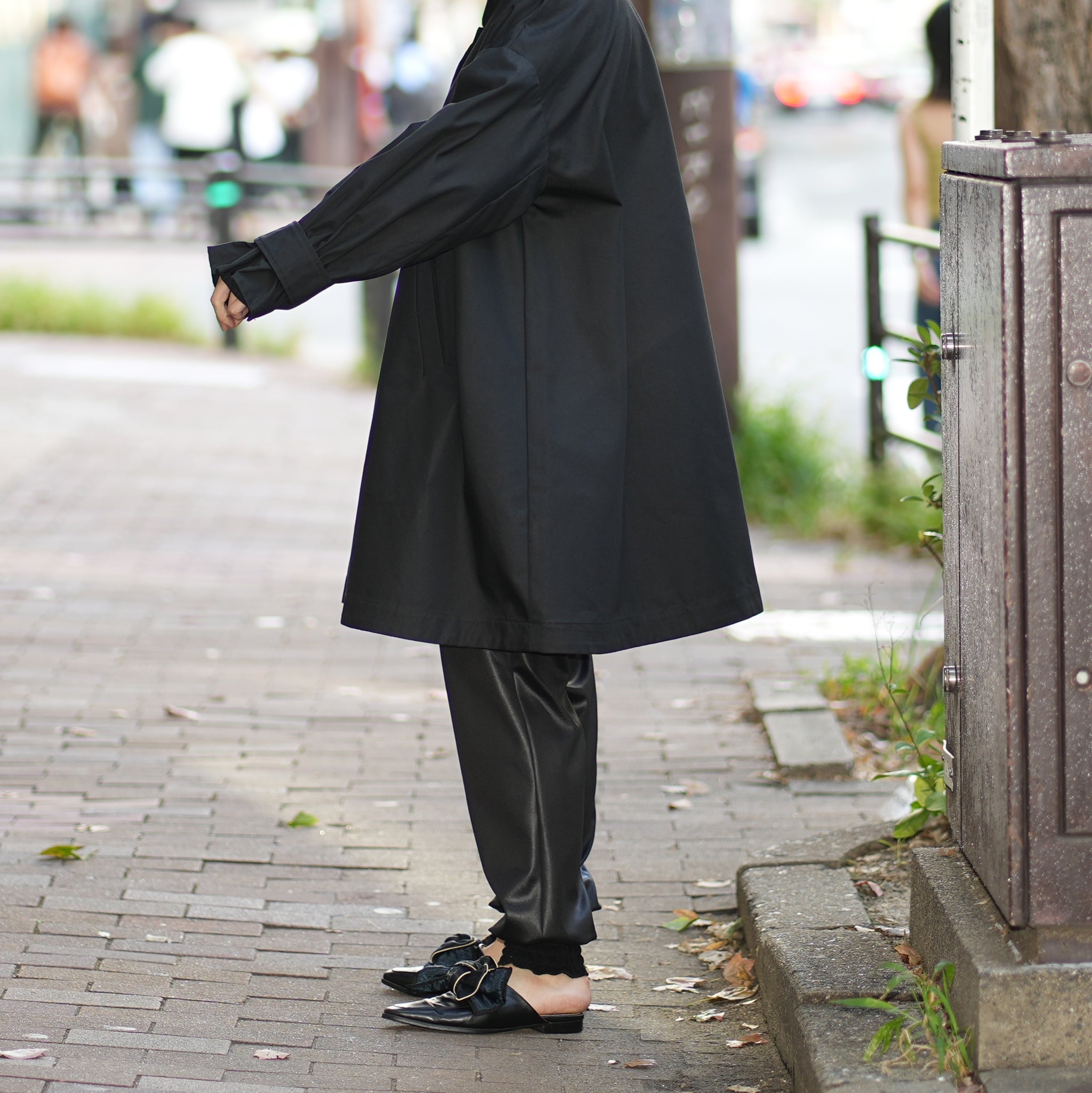 No:WHT23FJK4026_b | Name:Tent Line Coat | Color:Black【WHYTO _ホワイト】