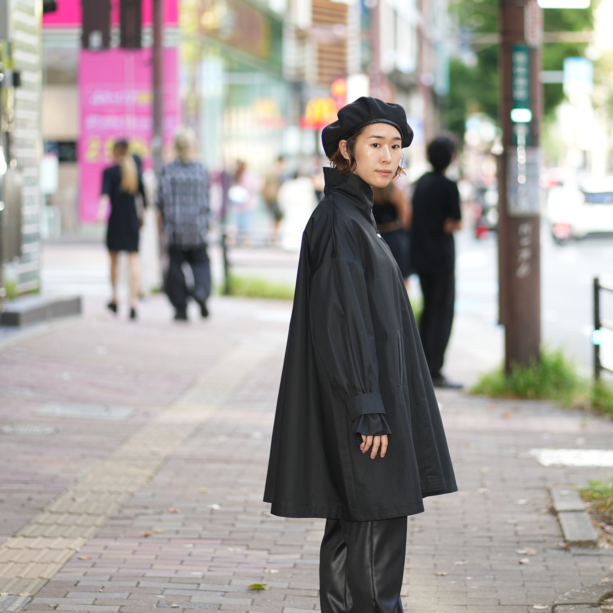 No:WHT23FJK4026_b | Name:Tent Line Coat | Color:Black【WHYTO _ホワイト】