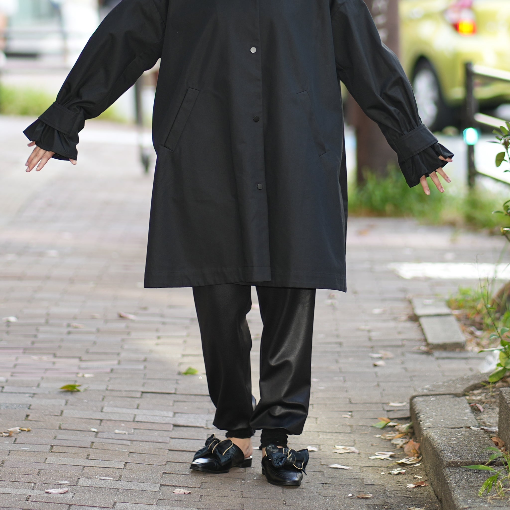 No:WHT23FJK4026_b | Name:Tent Line Coat | Color:Black【WHYTO _ホワイト】