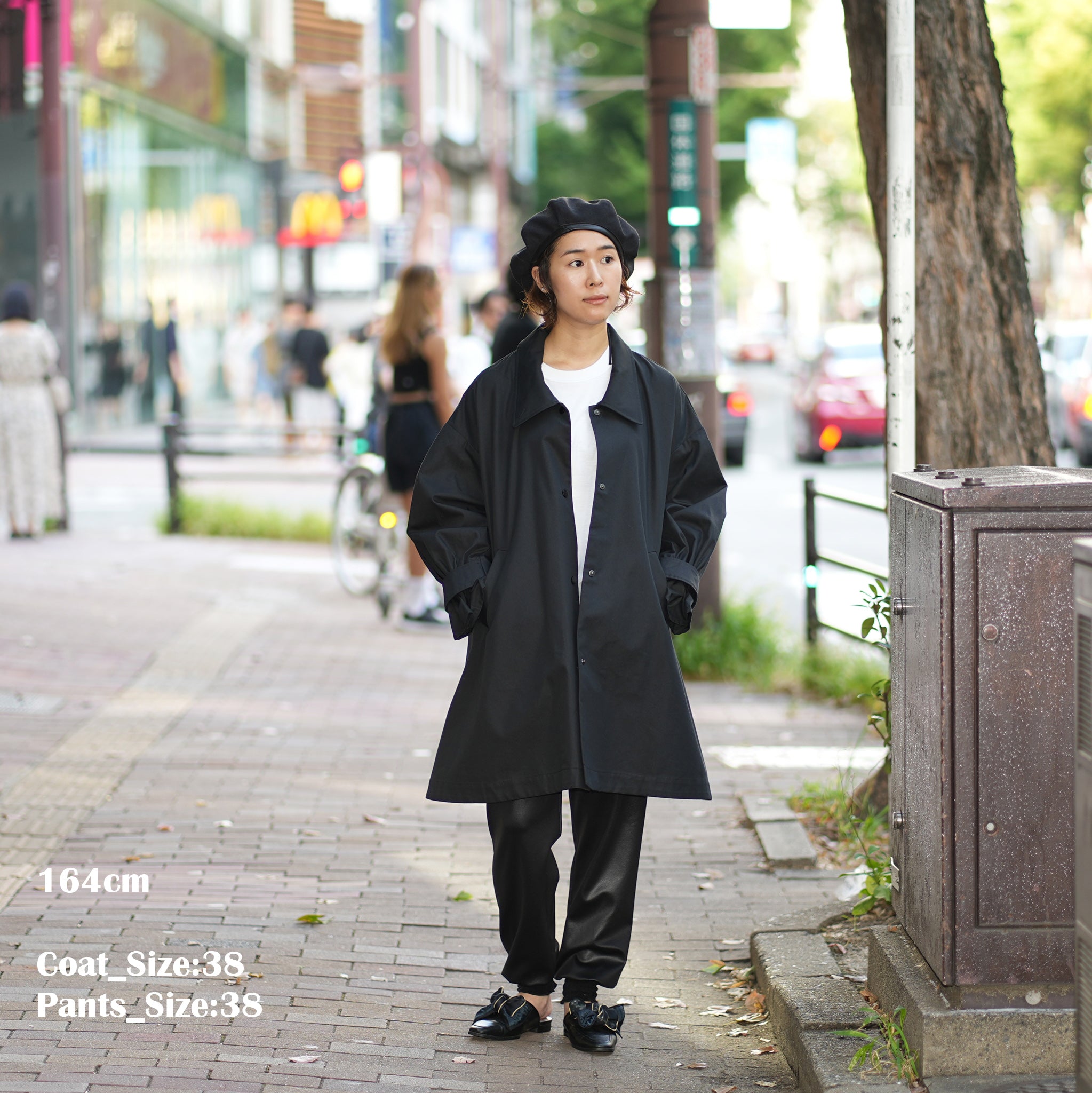 No:WHT23FJK4026_b | Name:Tent Line Coat | Color:Black【WHYTO _ホワイト】