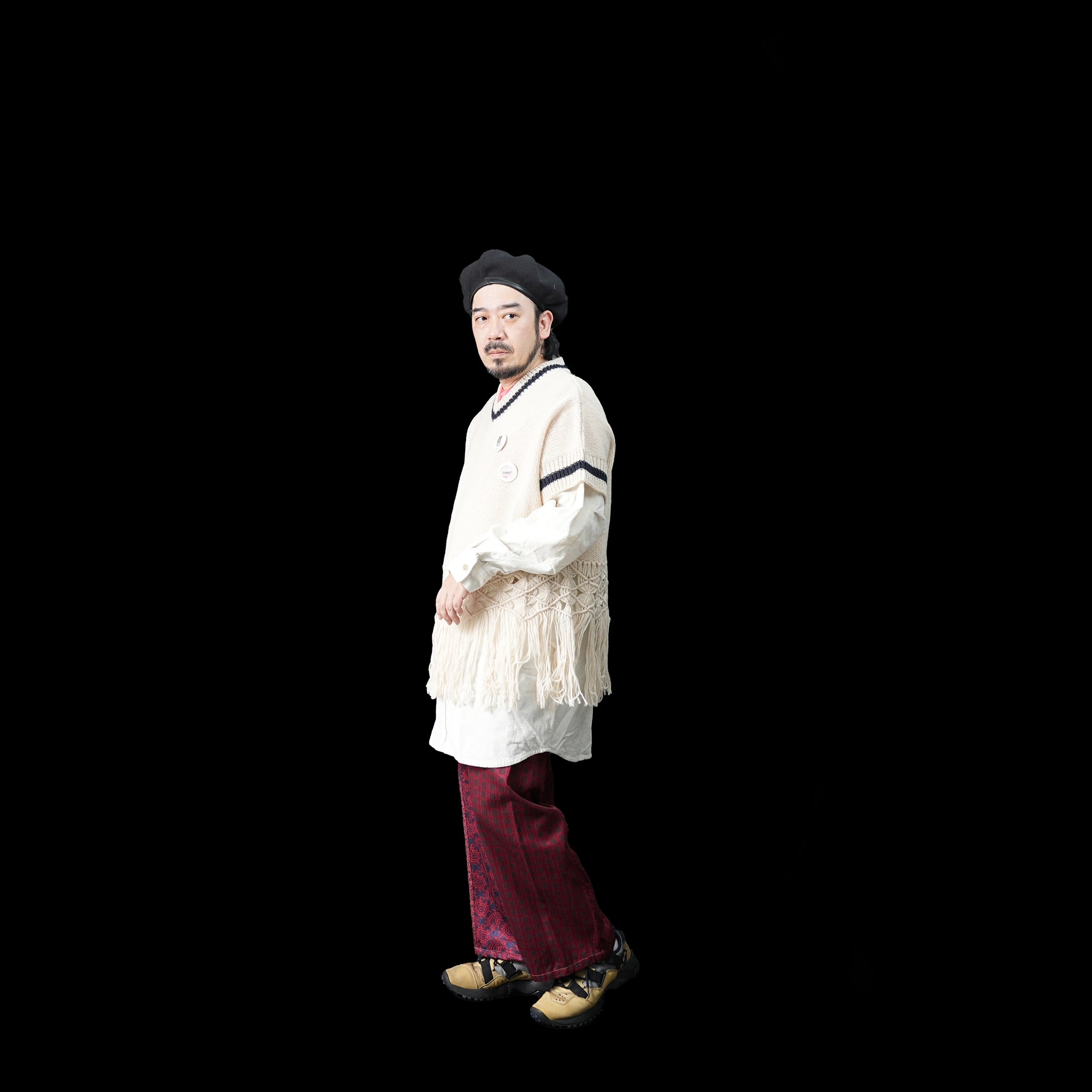 No:bsd23AW-19a | Name:Grandma's Knit Vest | Color:Off White【BEDSIDEDRAMA_ベッドサイドドラマ】