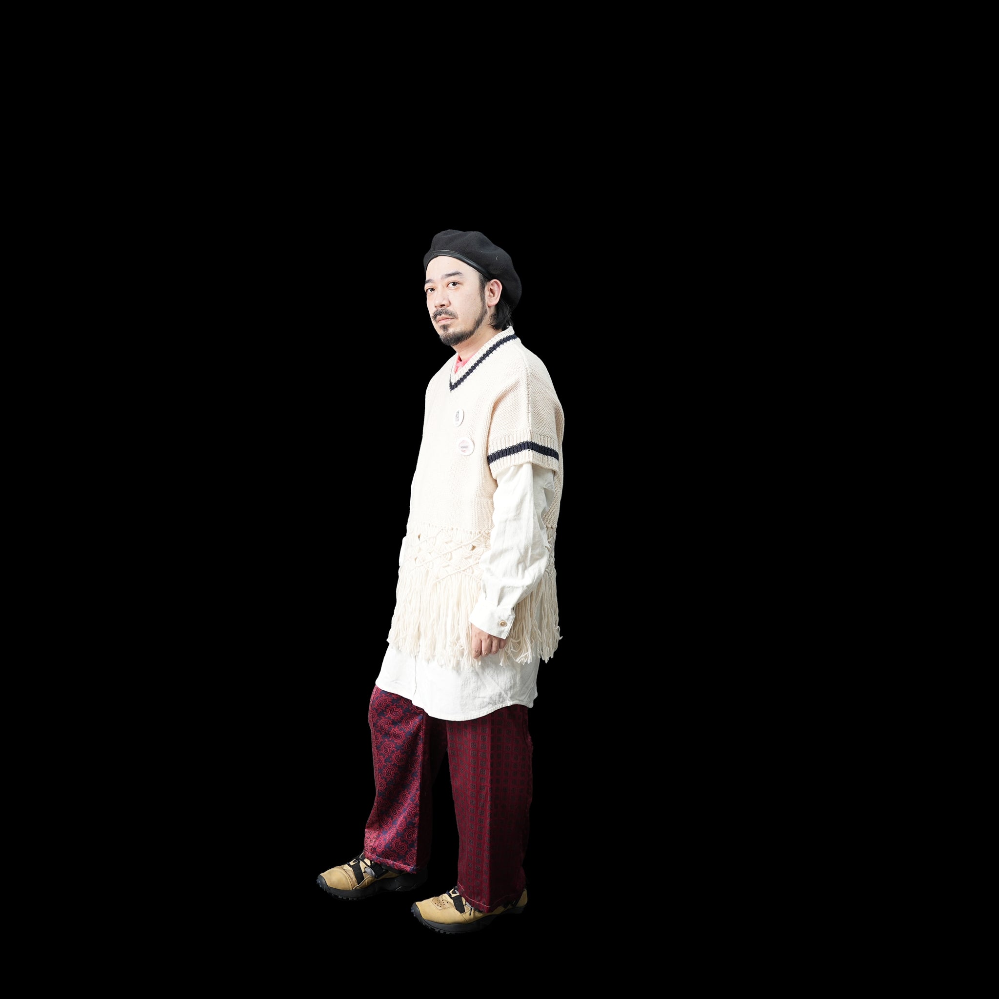 No:bsd23AW-19a | Name:Grandma's Knit Vest | Color:Off White【BEDSIDEDRAMA_ベッドサイドドラマ】
