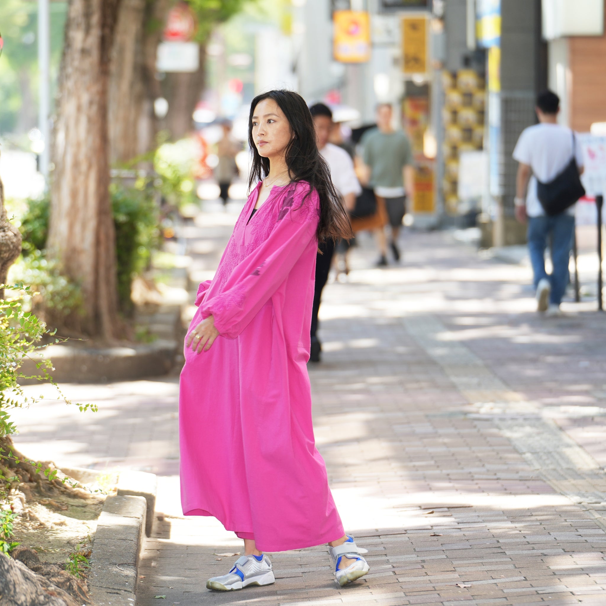COTTON FLOWER PATCHWORK DRESS – Pink | SARAMALLIKA