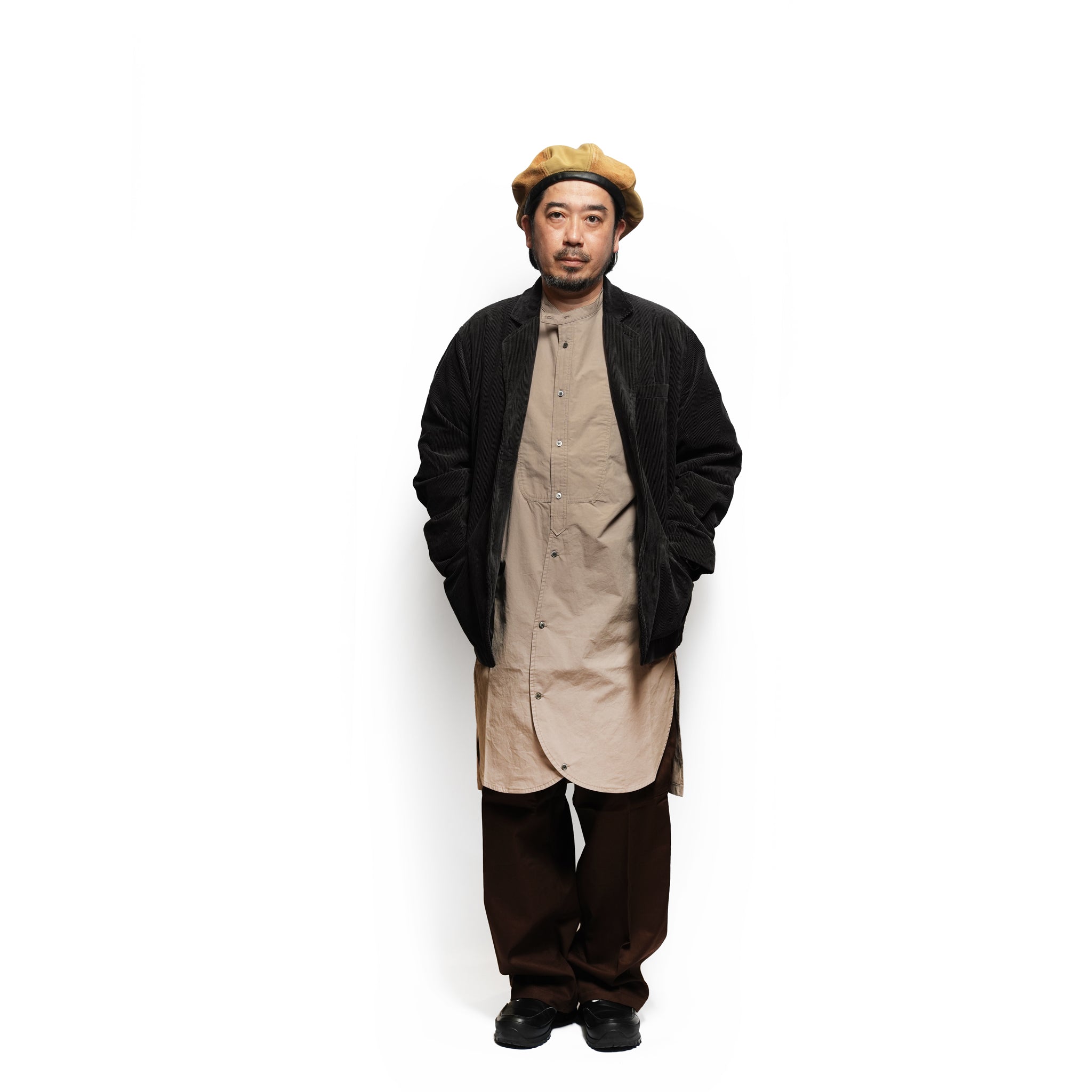 Cotton Typewriter Round Slit Long Officer Shirt <#greige> | 〼〼 MASU MASU