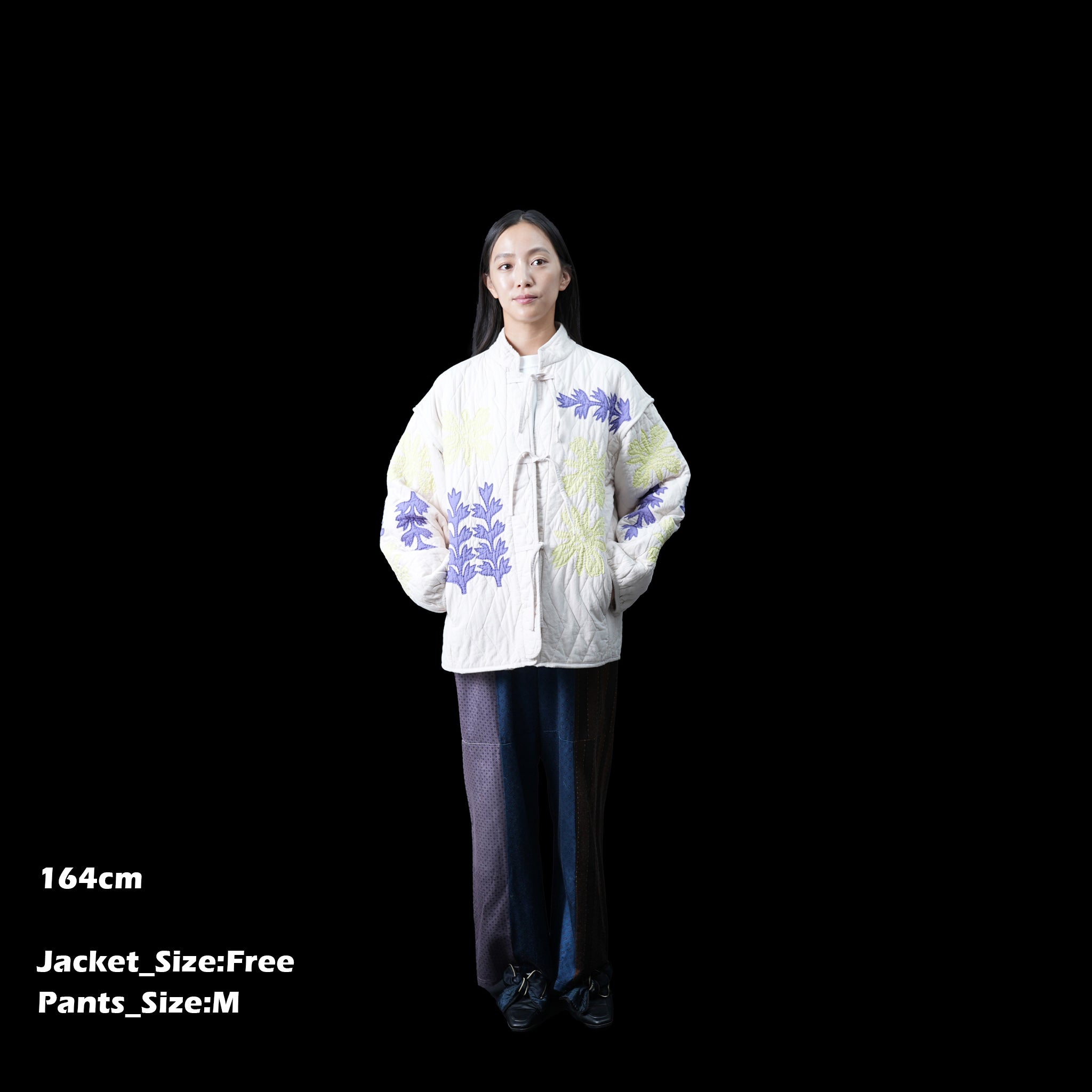 COTTON FLOWER PATCHWORK JK – Ecru | SARAMALLIKA