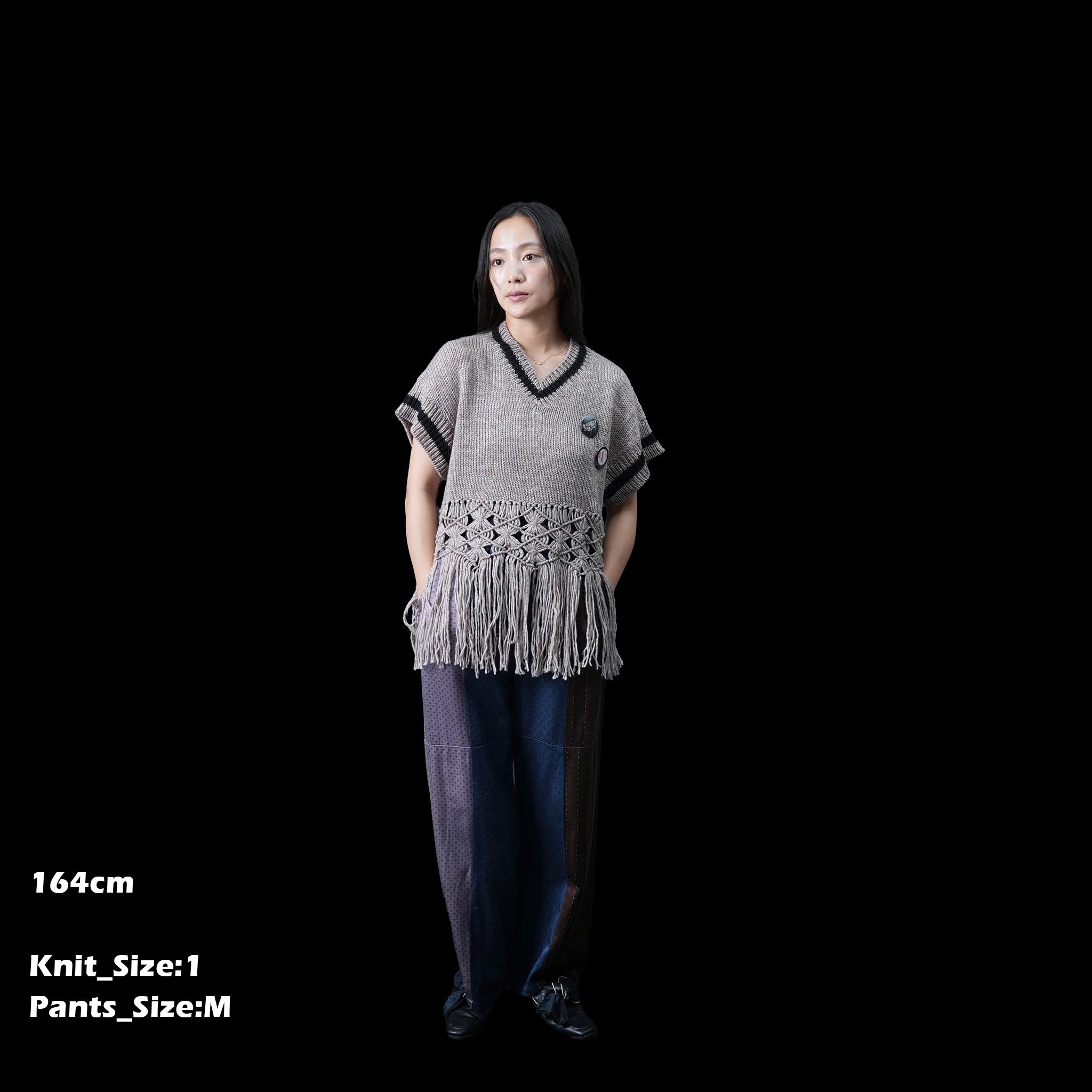 No:bsd23AW-19b | Name:Grandma's Knit Vest | Color:G Beige【BEDSIDEDRAMA_ベッドサイドドラマ】