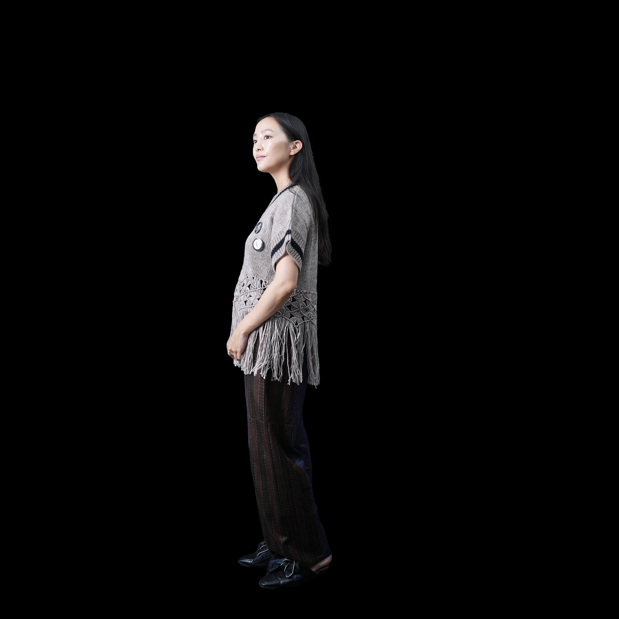 No:bsd23AW-19b | Name:Grandma's Knit Vest | Color:G Beige【BEDSIDEDRAMA_ベッドサイドドラマ】