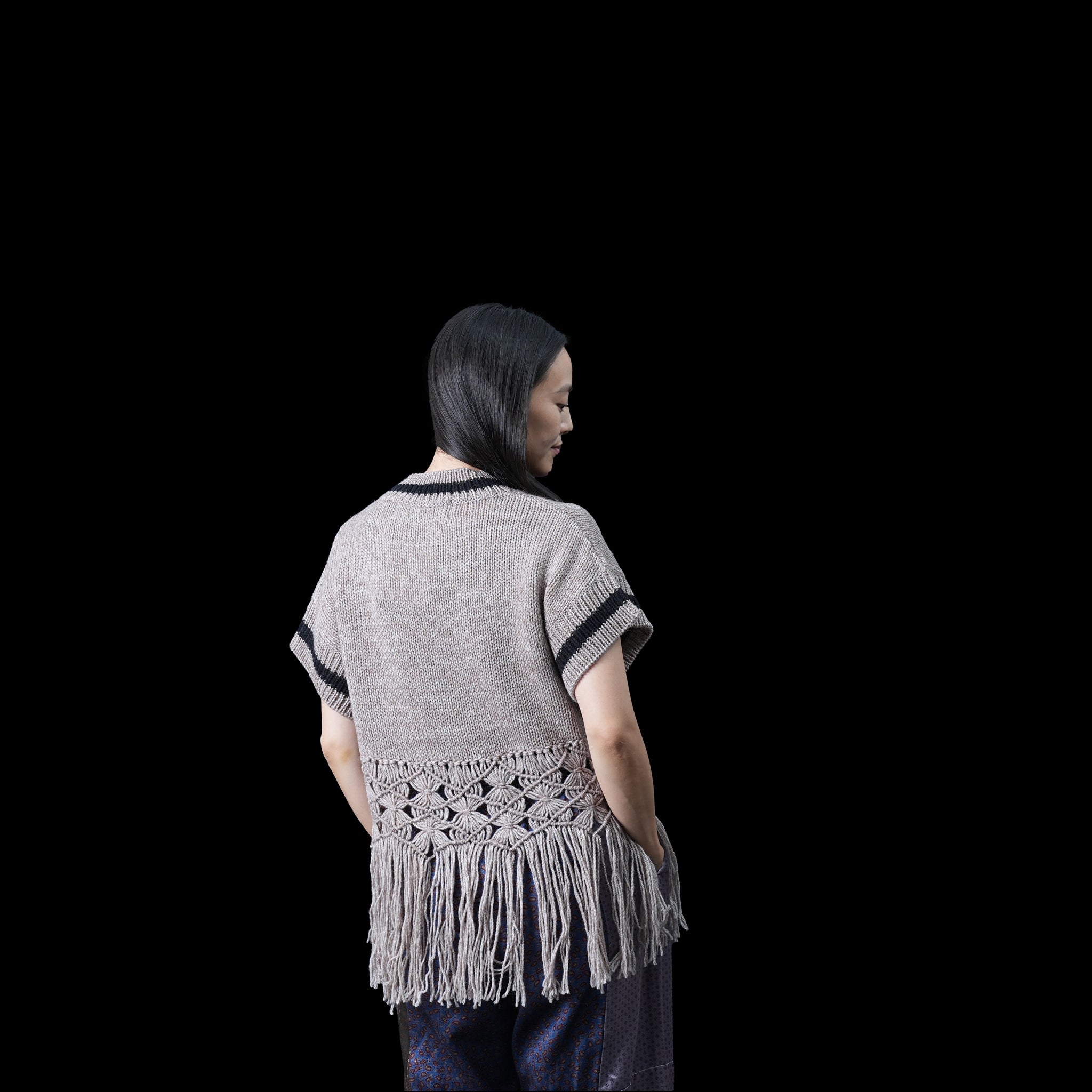 No:bsd23AW-19b | Name:Grandma's Knit Vest | Color:G Beige【BEDSIDEDRAMA_ベッドサイドドラマ】【archive】