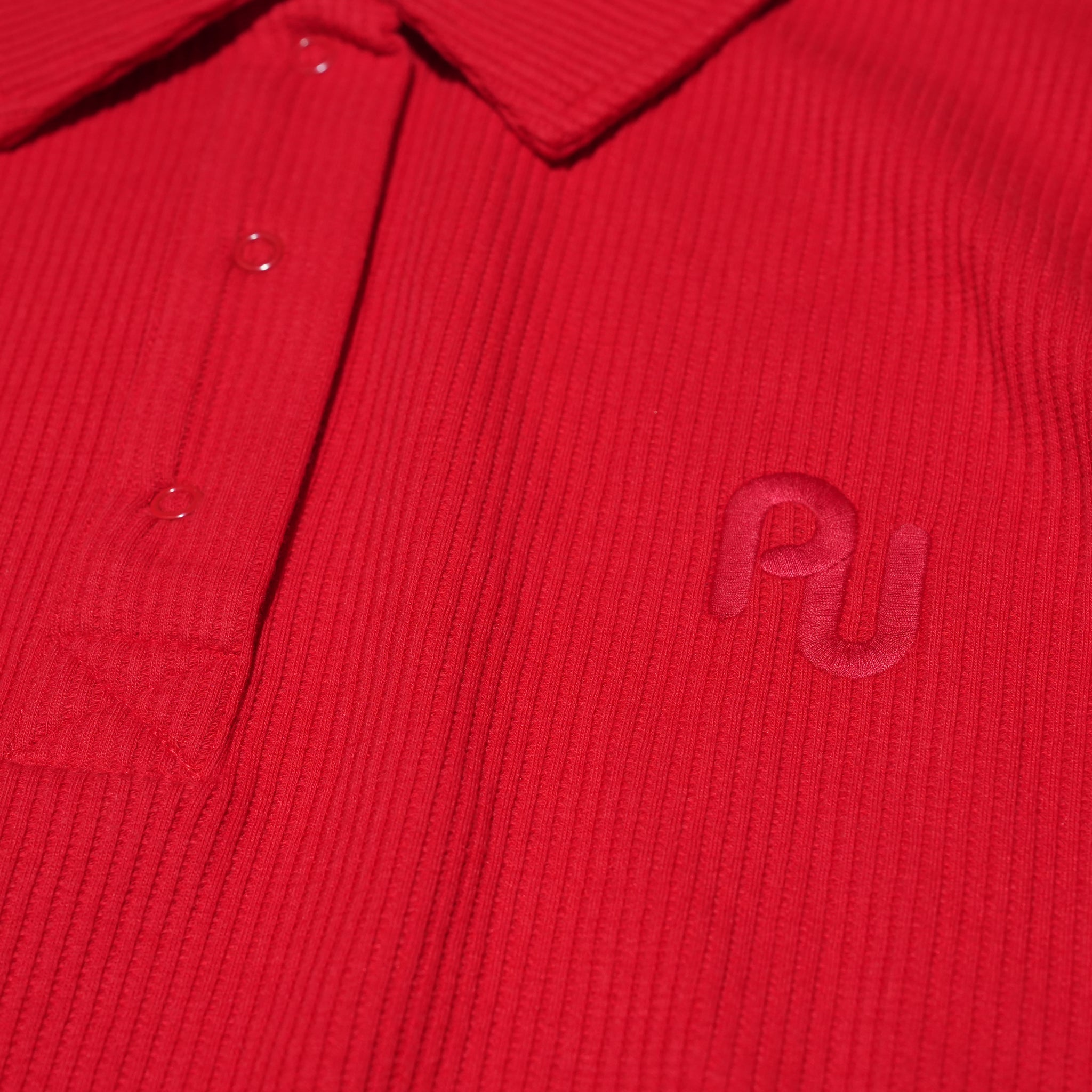 AJ WAFFLE SS SWEATSHIRT – Poppy Red | ARAMINTA JAMES