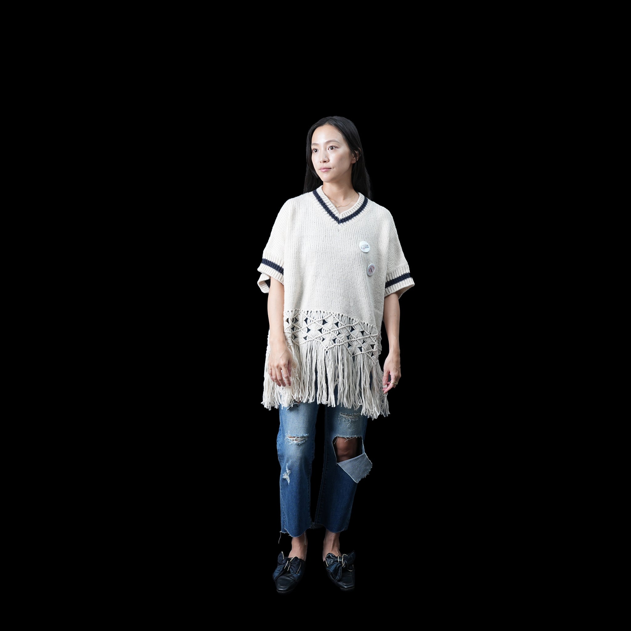 No:bsd23AW-19a | Name:Grandma's Knit Vest | Color:Off White【BEDSIDEDRAMA_ベッドサイドドラマ】