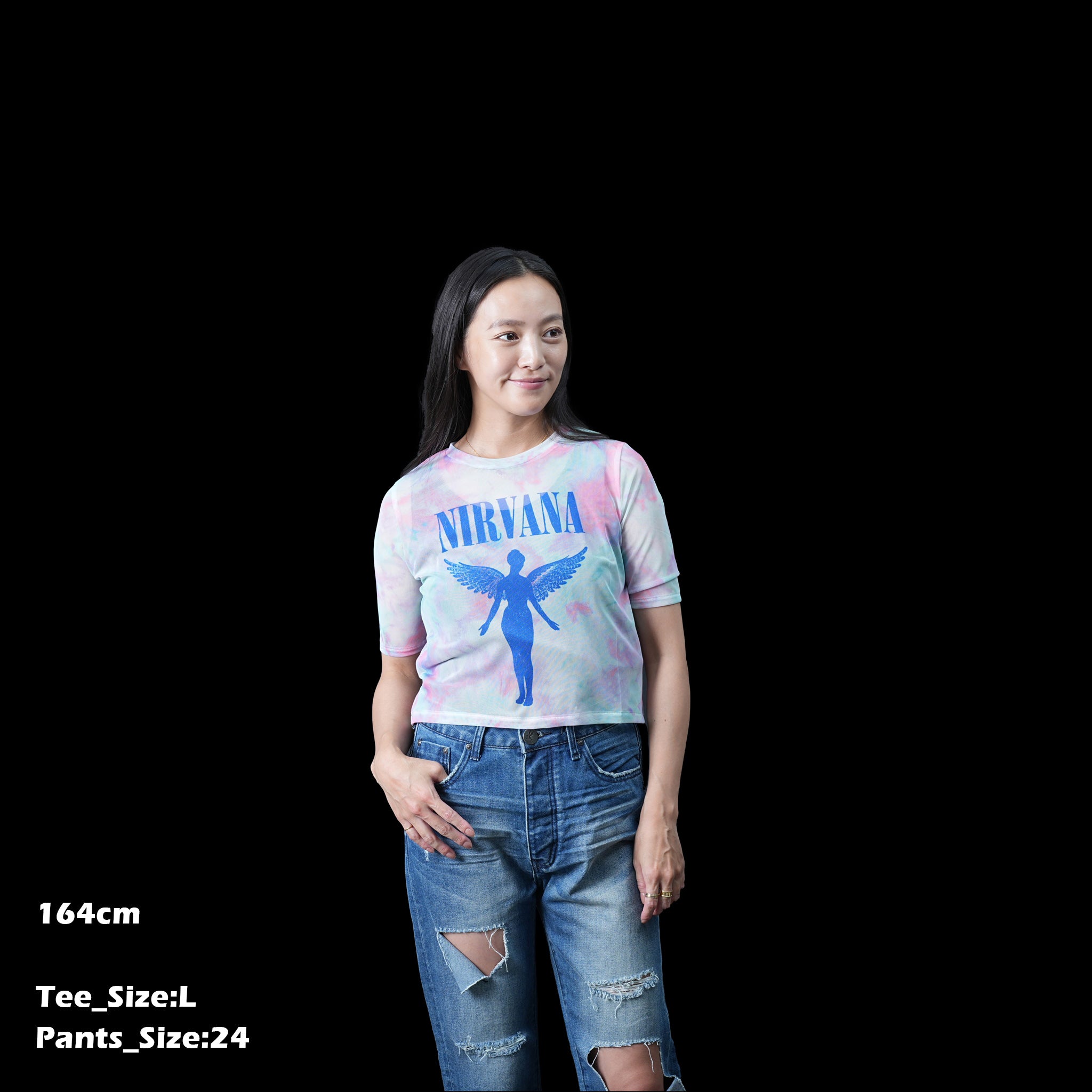 Name:PinkFloyd_Stacked Logo_Lady_PINK_Mesh Crop【ROCK OFF】【ネコポス選択可能】