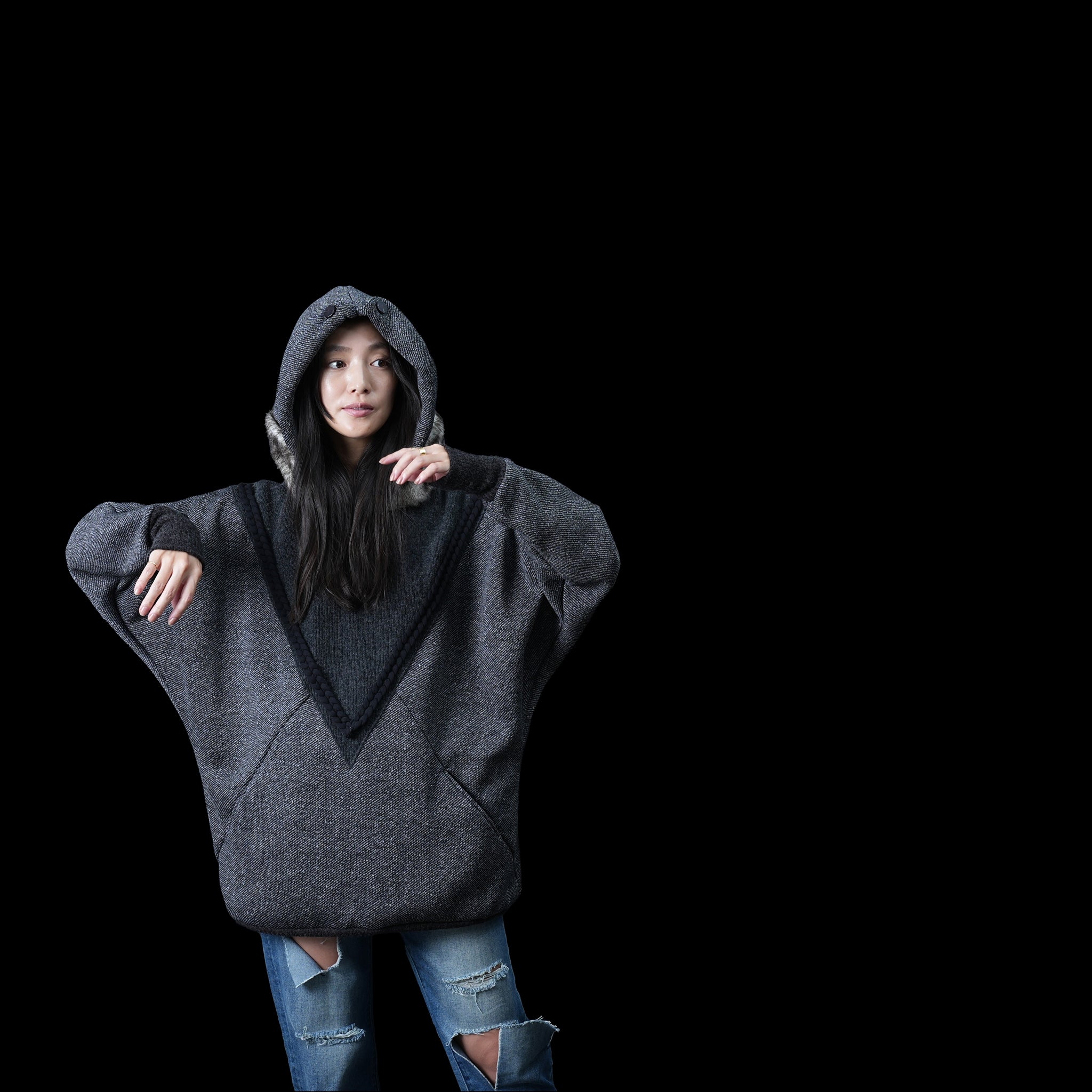 No:bsd23AW-27 | Name:Northern Hoodie | Color:Black【BEDSIDEDRAMA_ベッドサイドドラマ】【archive】